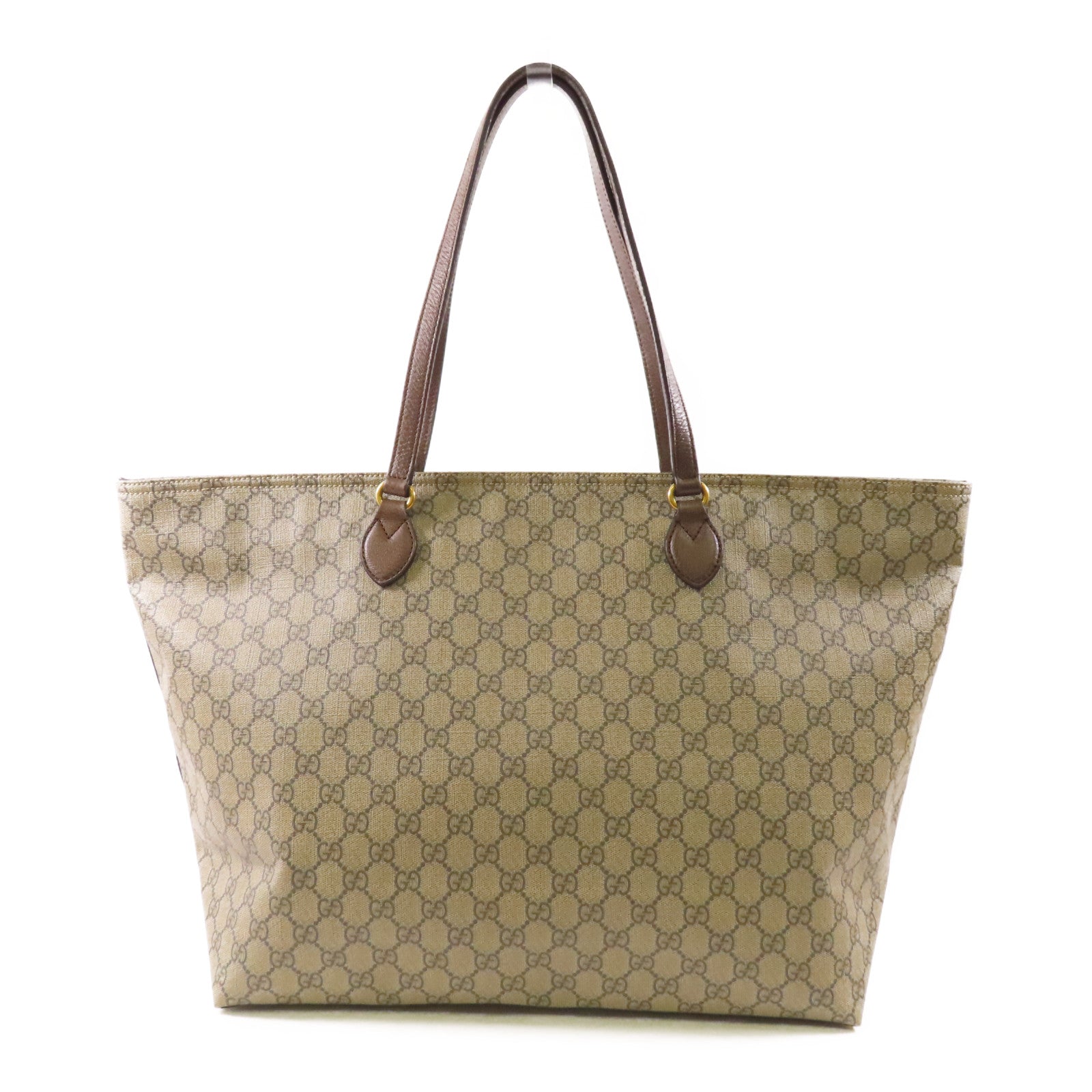 GUCCI GG GHW Ophidia GG Tote Bag 547974 PVC Coated Canvas Brown