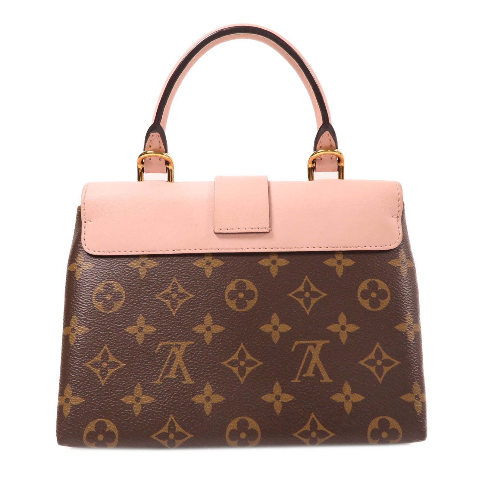LOUIS VUITTON Monogram Locky BB金扣手挽肩背兩用袋啡色/粉紅色