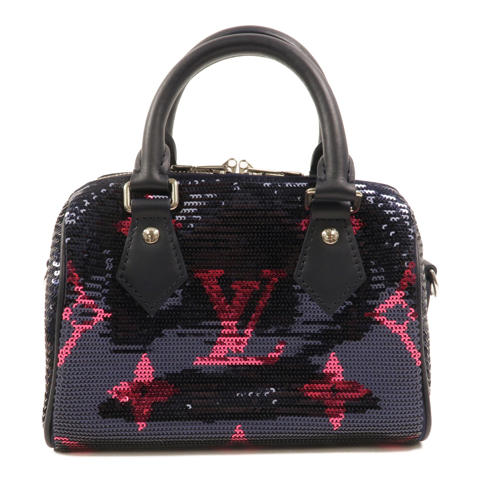 LOUIS VUITTON Satin/Sequins Speedy Bandouliere 18手挽肩背兩用袋