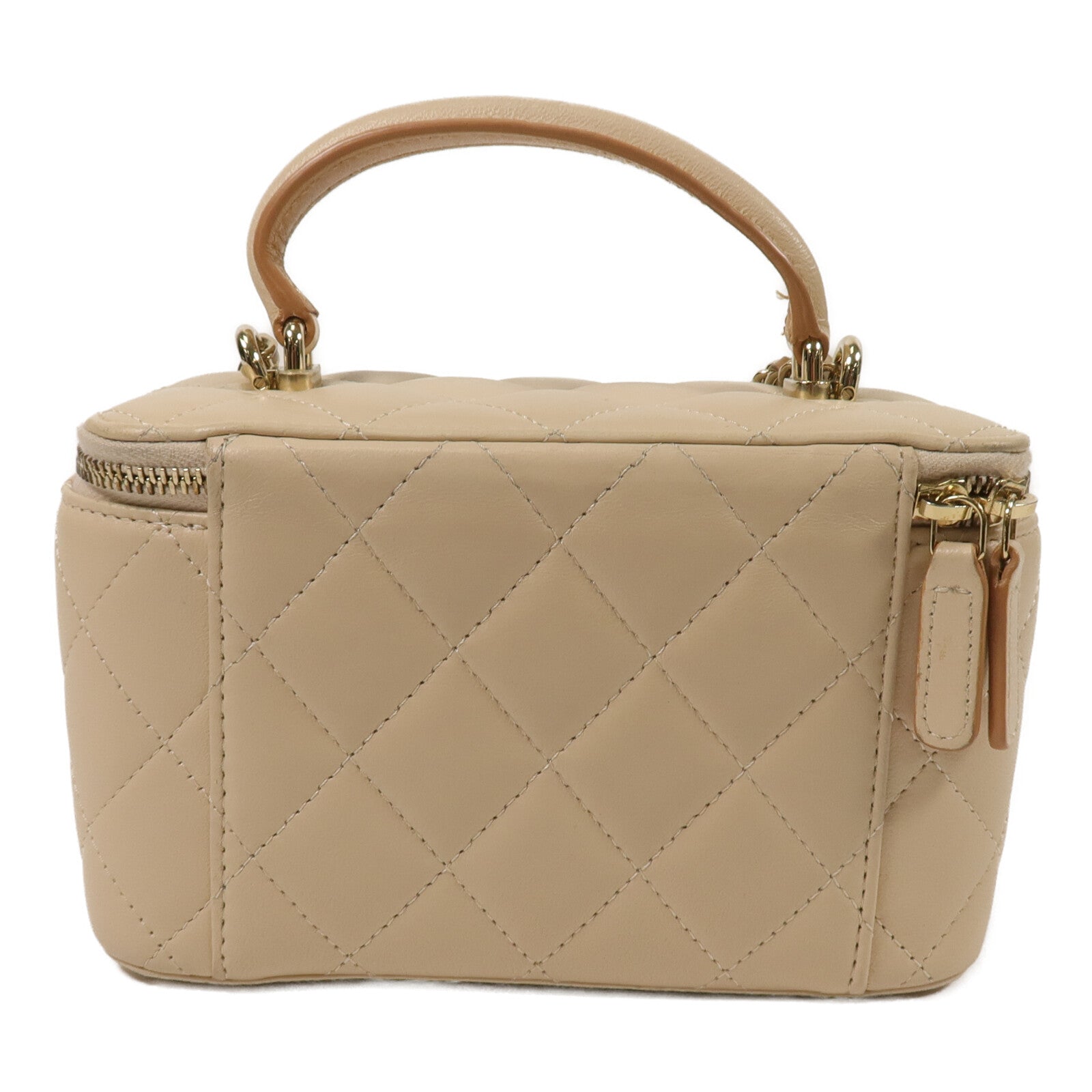 CHANEL 羊皮皮革Vanity Case鏈帶手挽肩背兩用袋