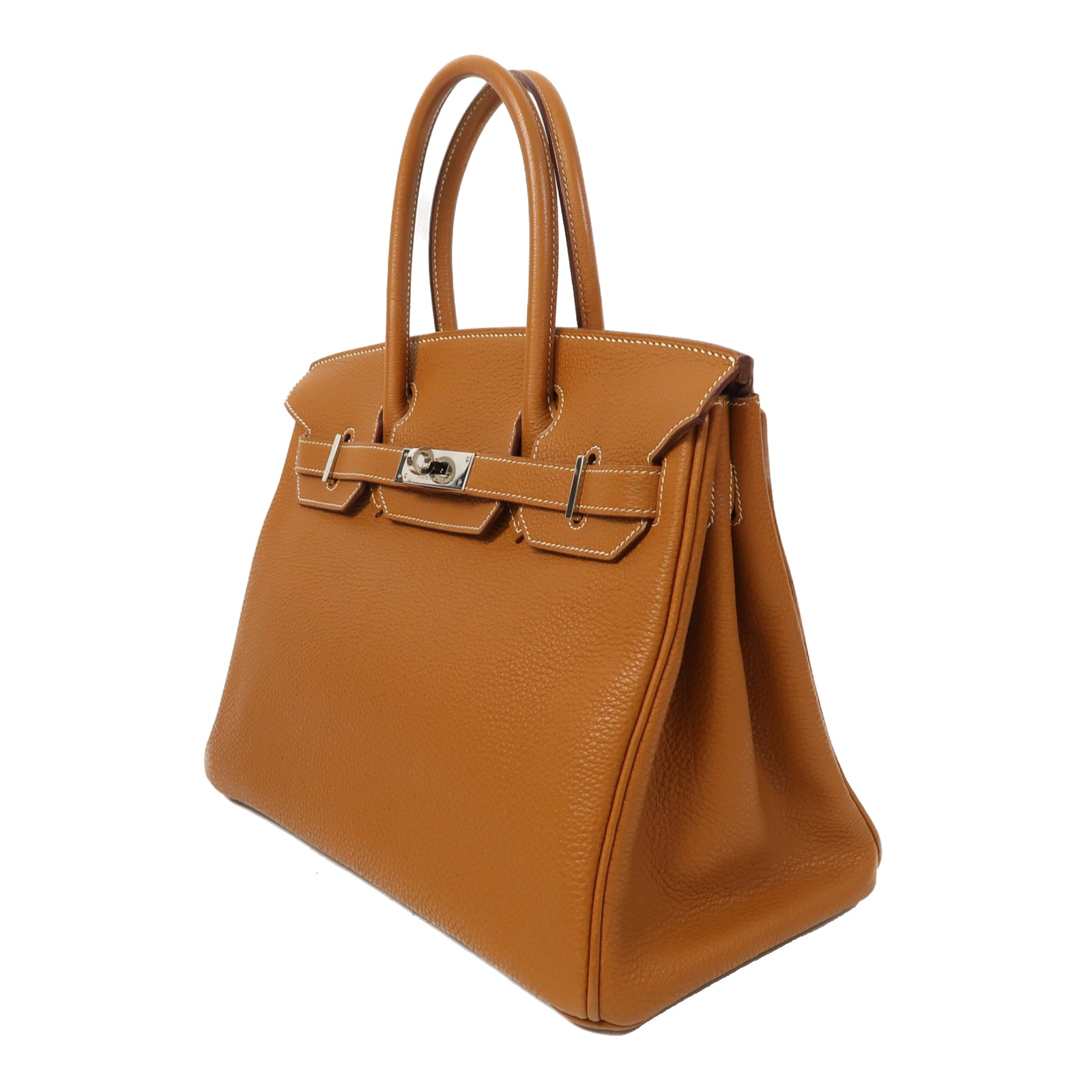 HERMES Togo皮革Birkin 30銀扣手挽袋經典駝色