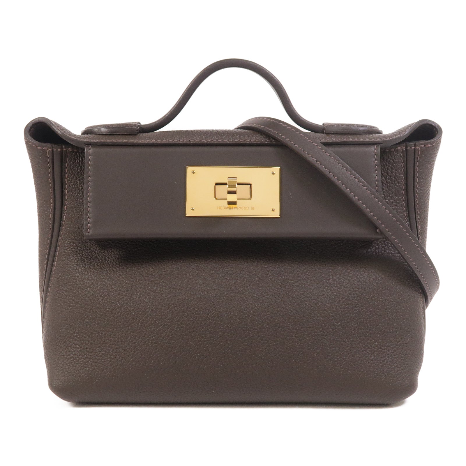 HERMES 24/24 Mini手挽肩背兩用袋Moka