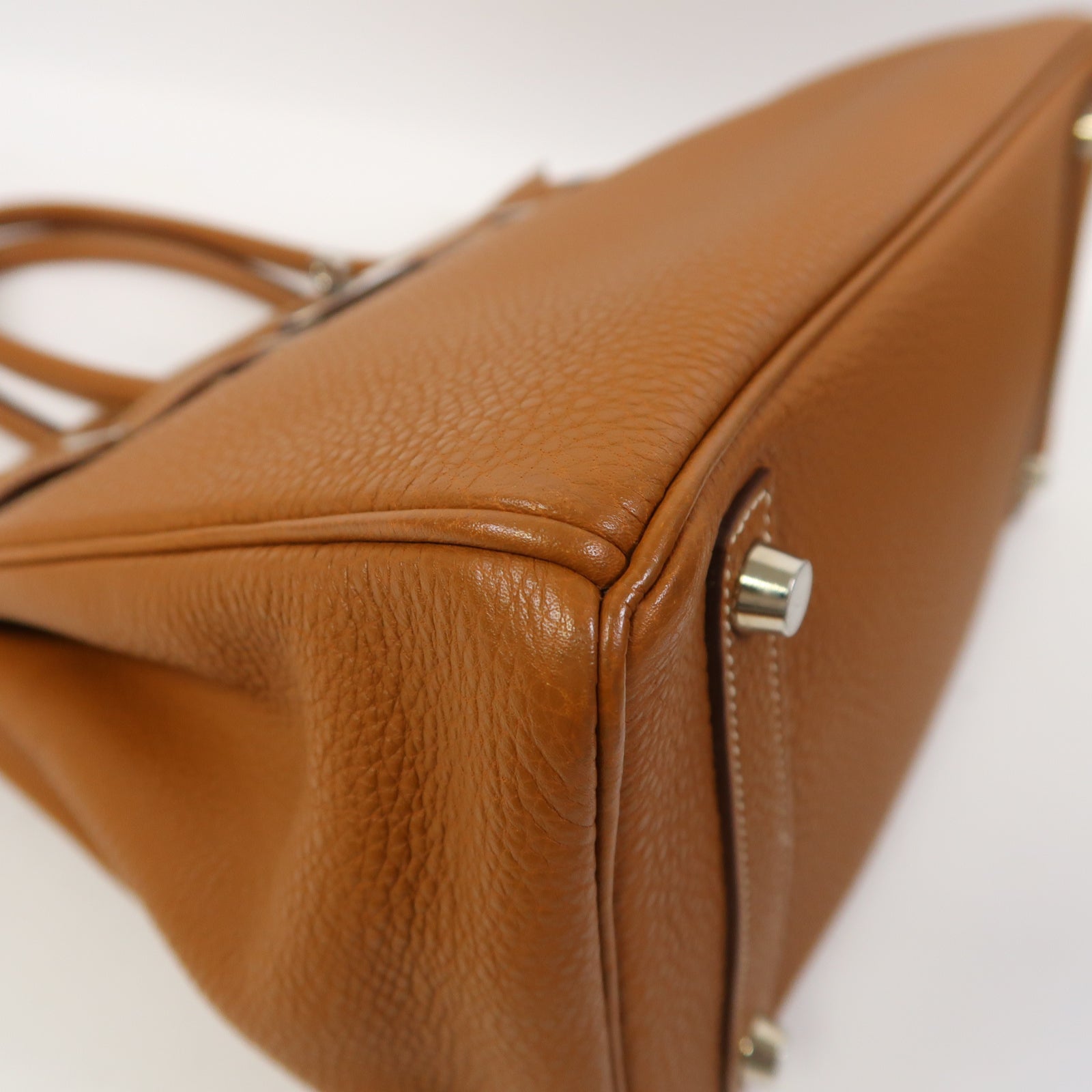 HERMES Togo皮革Birkin 30銀扣手挽袋經典駝色