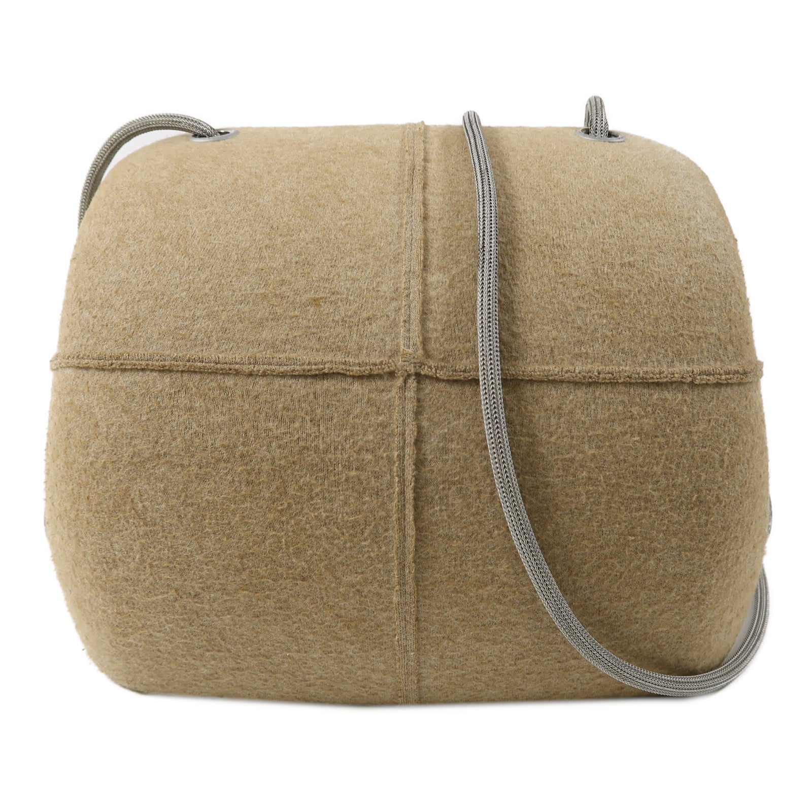 CHANEL 【激減優惠】布料Hip bag coco mark 5th銀扣肩背袋米色