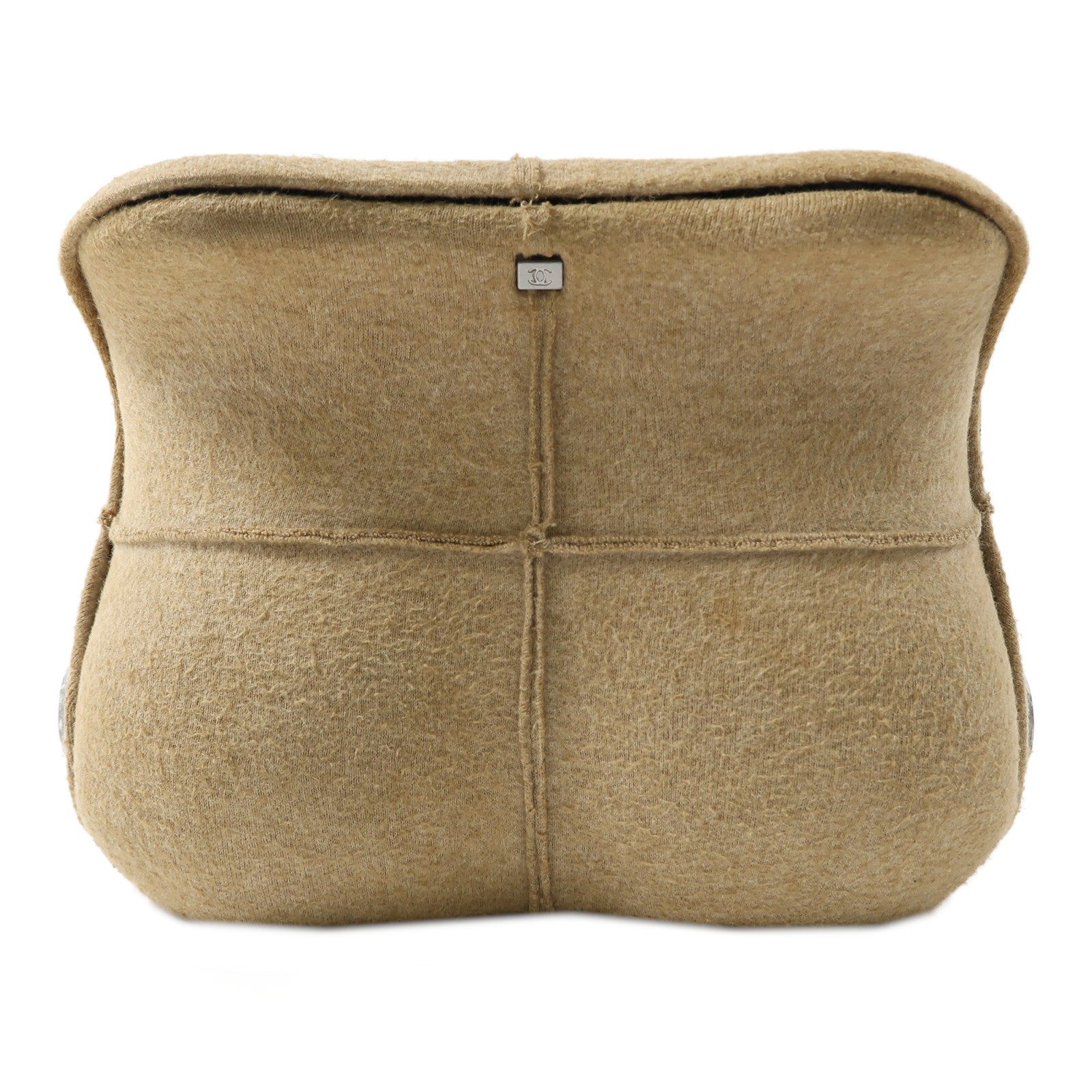 CHANEL 【激減優惠】布料Hip bag coco mark 5th銀扣肩背袋米色