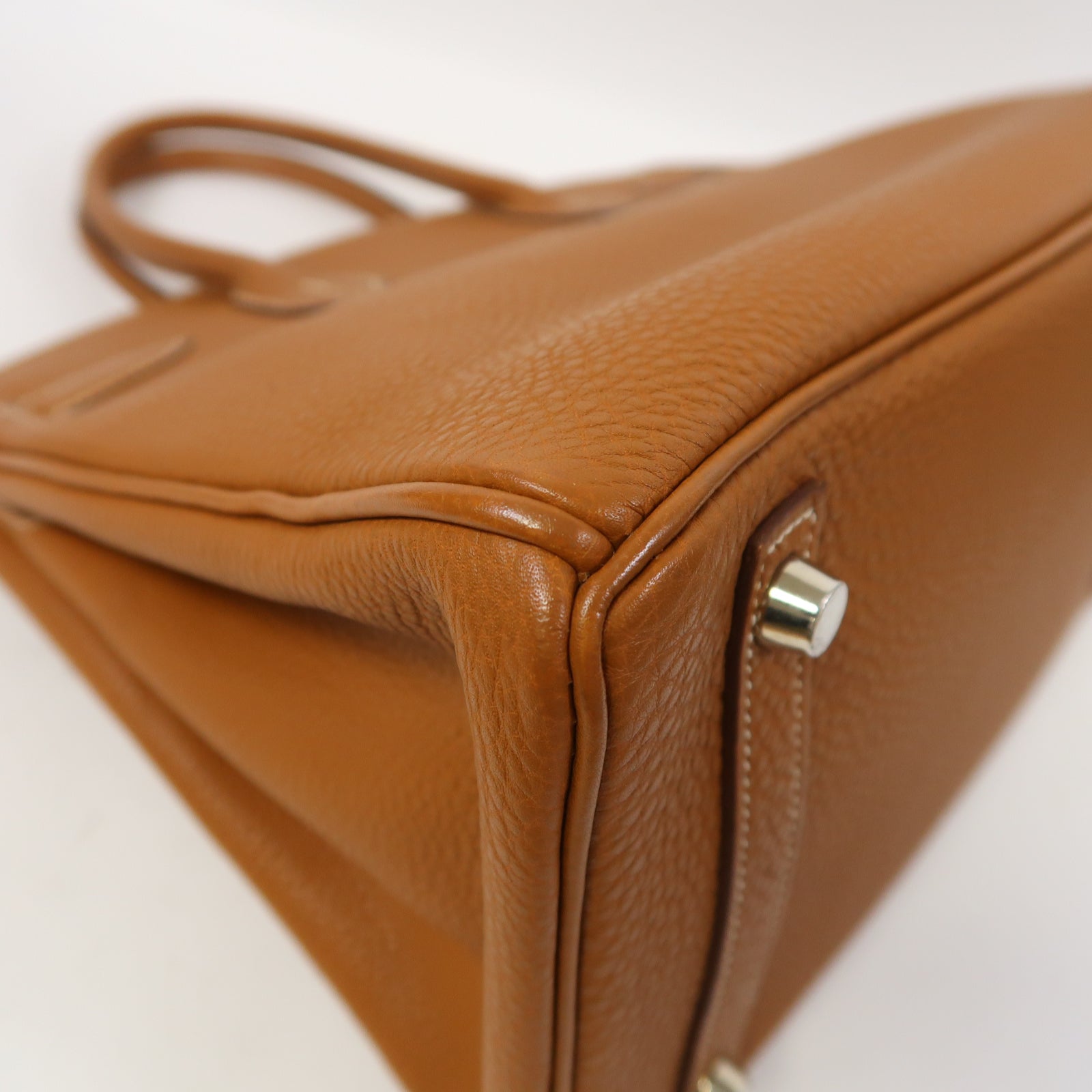HERMES Togo皮革Birkin 30銀扣手挽袋經典駝色