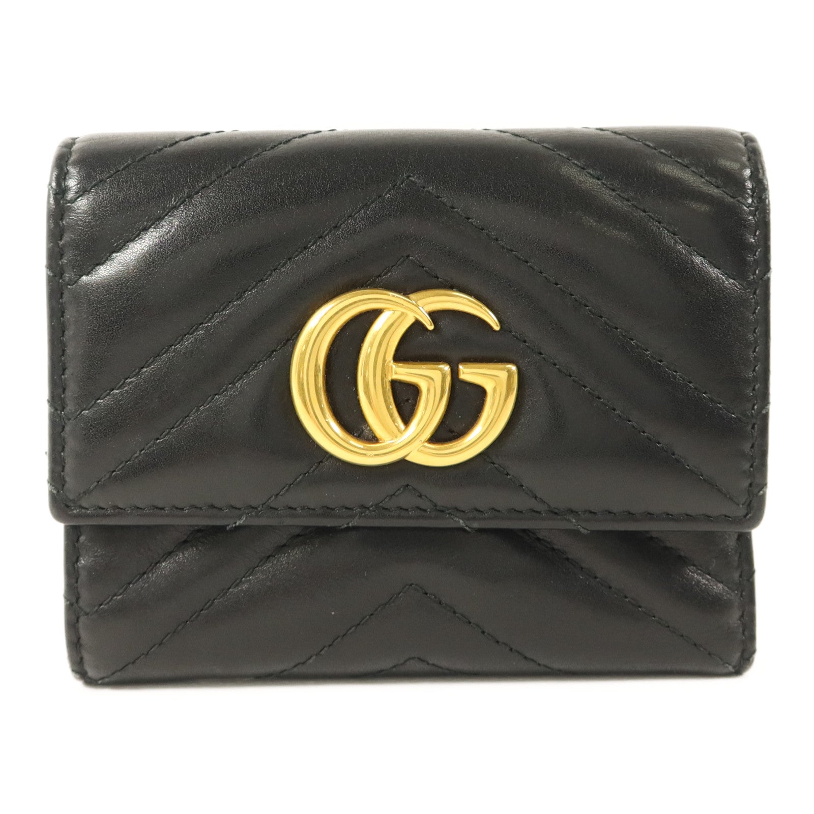 GUCCI 牛皮皮革GG Marmont Wallet金扣錢包