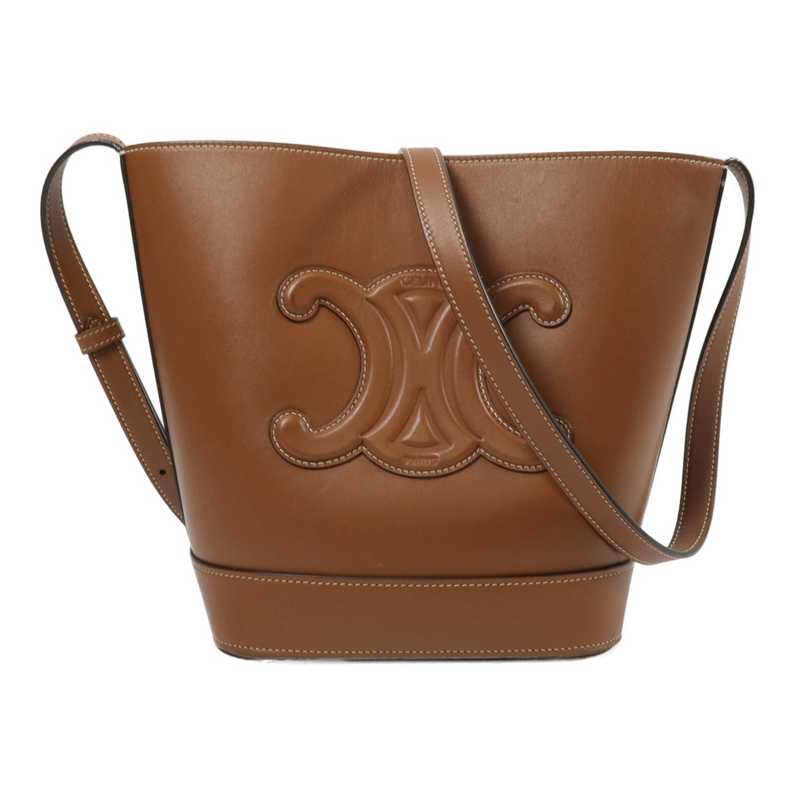 CELINE 牛皮皮革Cuir Triomphe Bucket Bag肩背袋