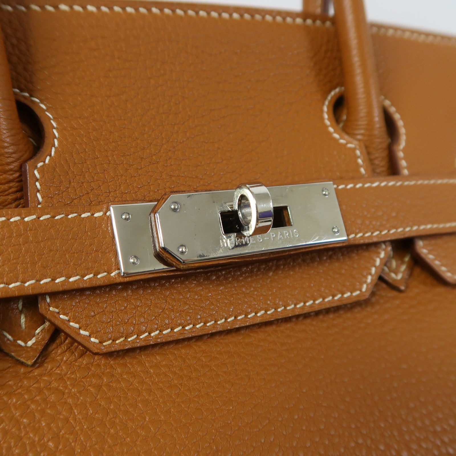 HERMES Togo皮革Birkin 30銀扣手挽袋經典駝色