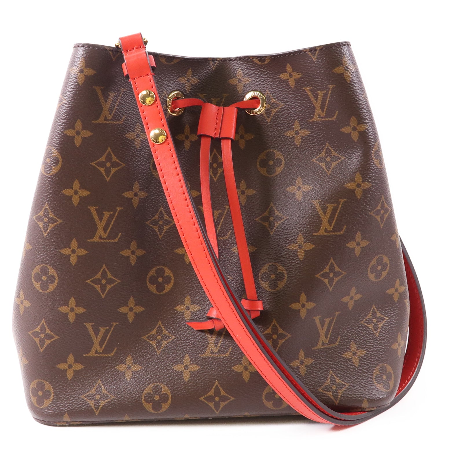 LOUIS VUITTON LV GHW Neo Noe MM Shoulder Bag M44021 Monogram Red