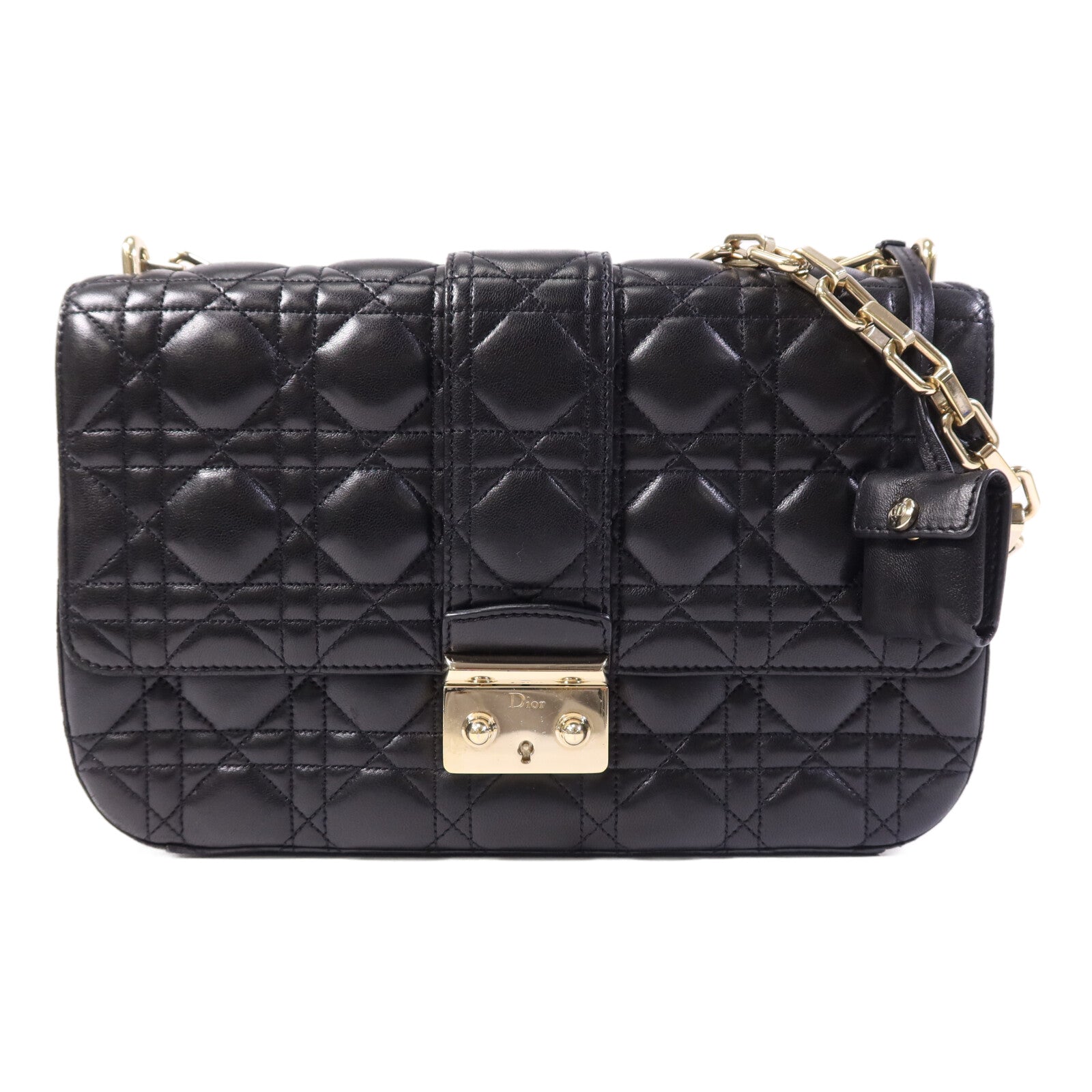Dior 羊皮皮革Miss Dior金扣鏈帶肩背袋