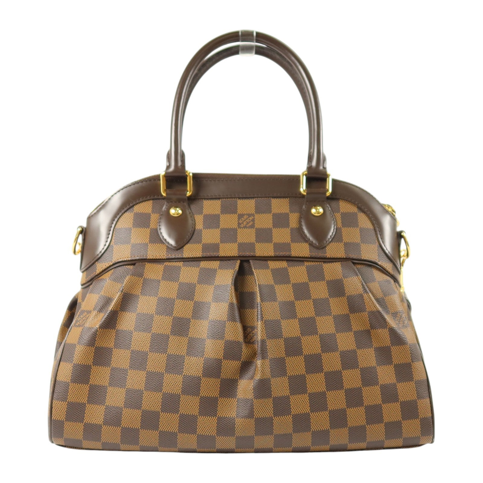 LOUIS VUITTON Damier Trevi金扣手挽肩背兩用袋