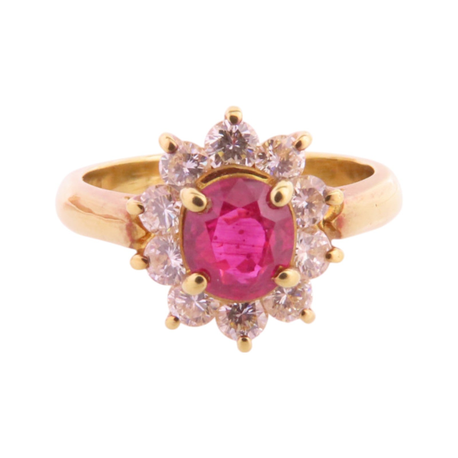 JEWELRY 【激減優惠】18K黃金/紅寶石/鑽石Ruby Diamond Ring戒指US#5