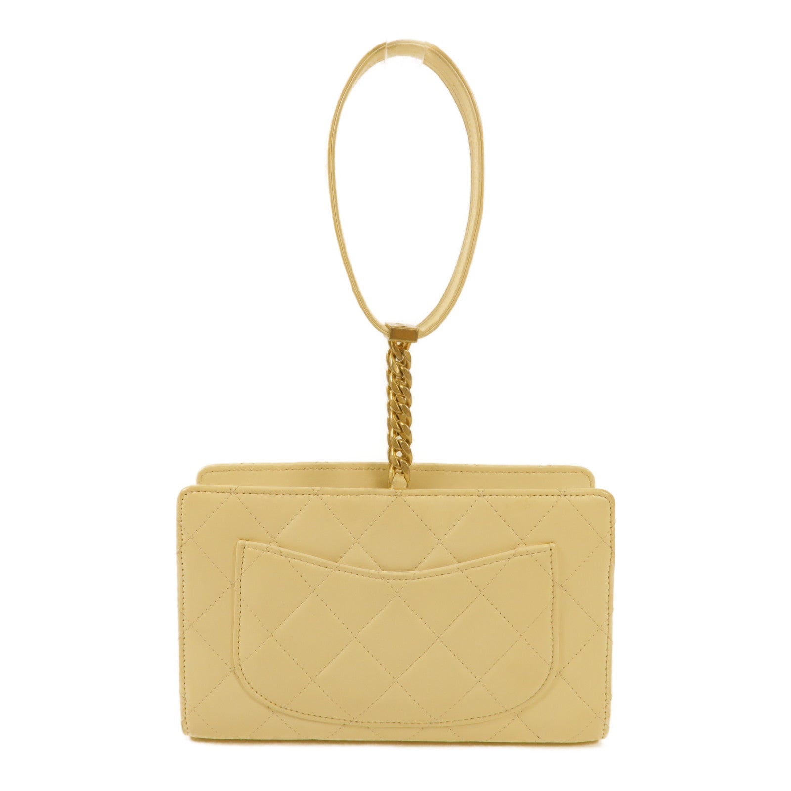 CHANEL CC GHW Evening By The Sea Clutch Hand Bag AS0178 Lambskin Leather Beige