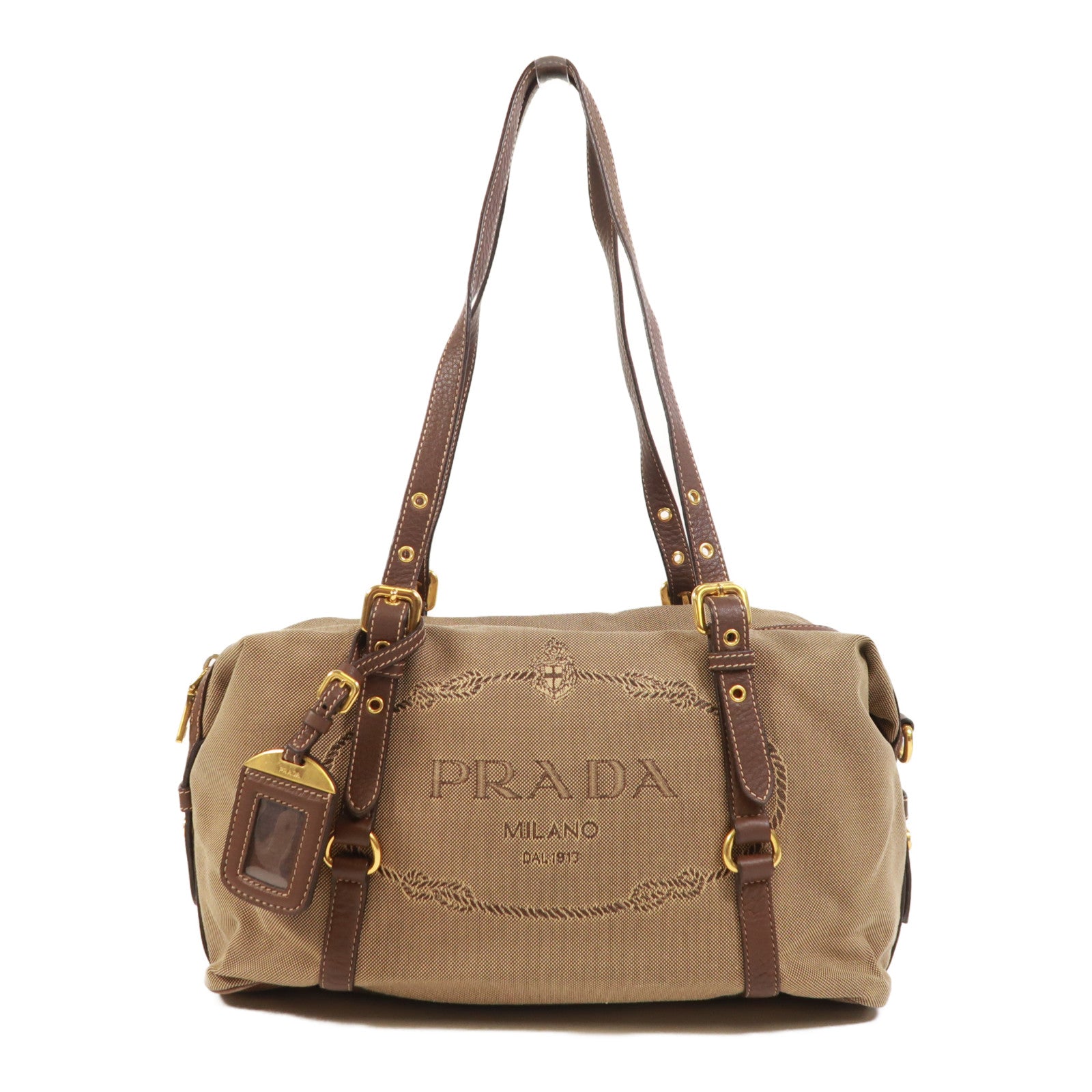 PRADA 帆布Shoulder Bag金扣肩背袋