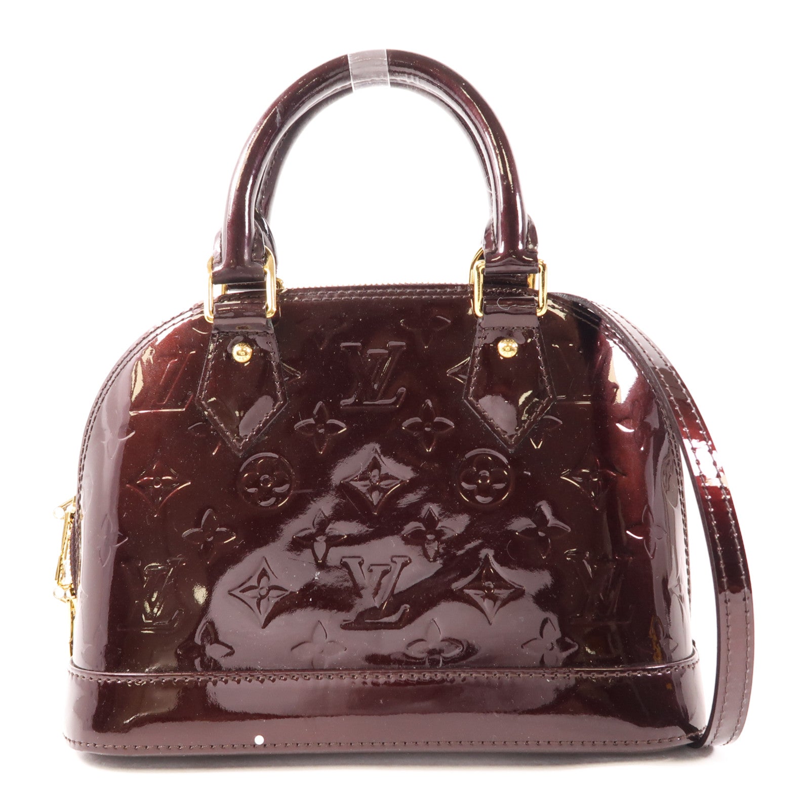 LOUIS VUITTON LV GHW Alma BB 2 Way Shoulder Handbag M91678 Vernis Burgundy
