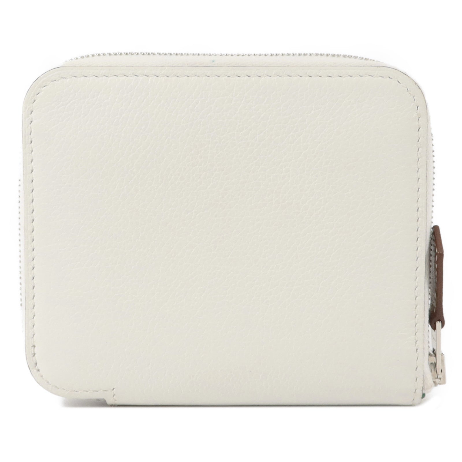 HERMES Evercolor皮革Silk In Compact Wallet錢包Blanc
