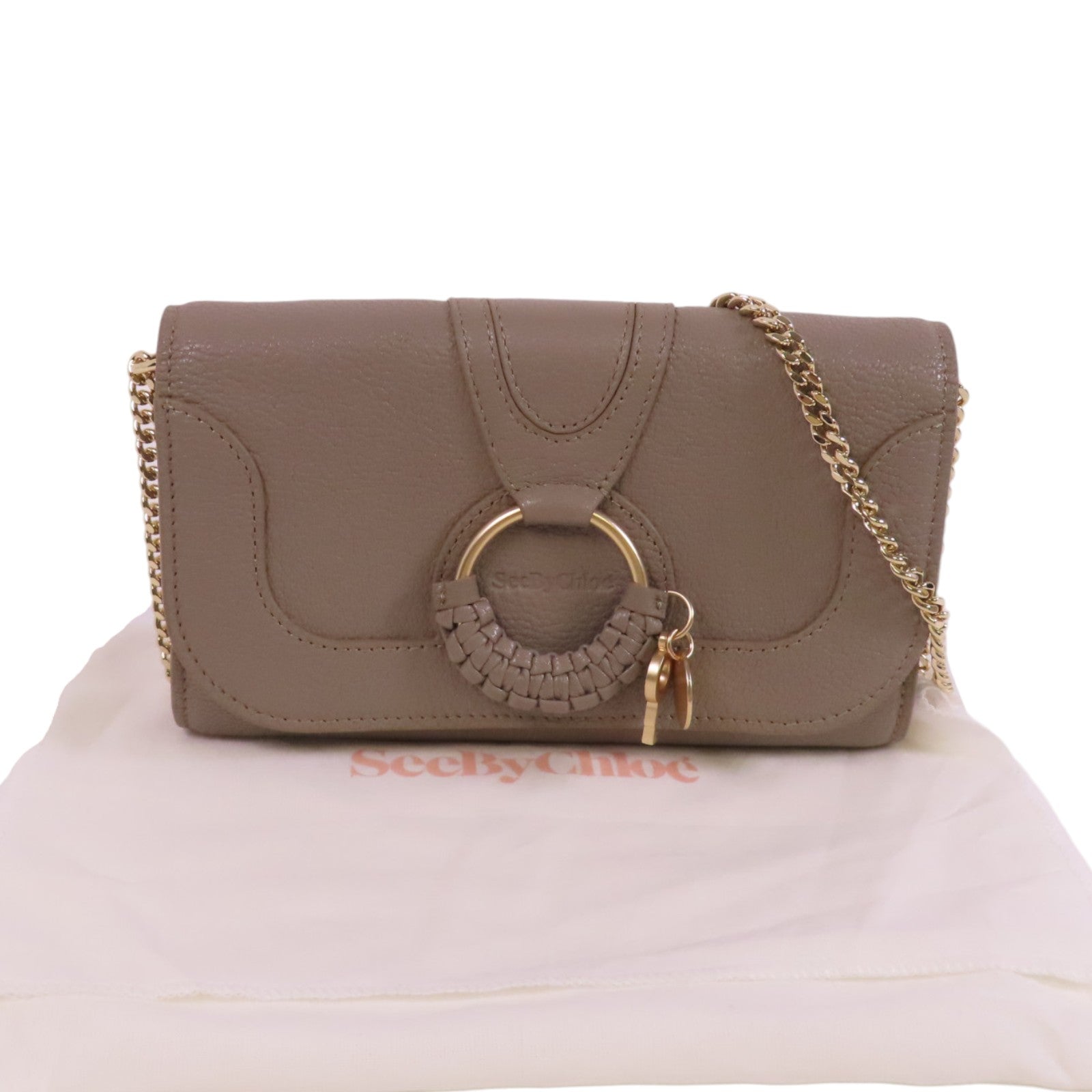 Chloe 牛皮皮革Chain Shoulder Bag金扣鏈帶肩背袋