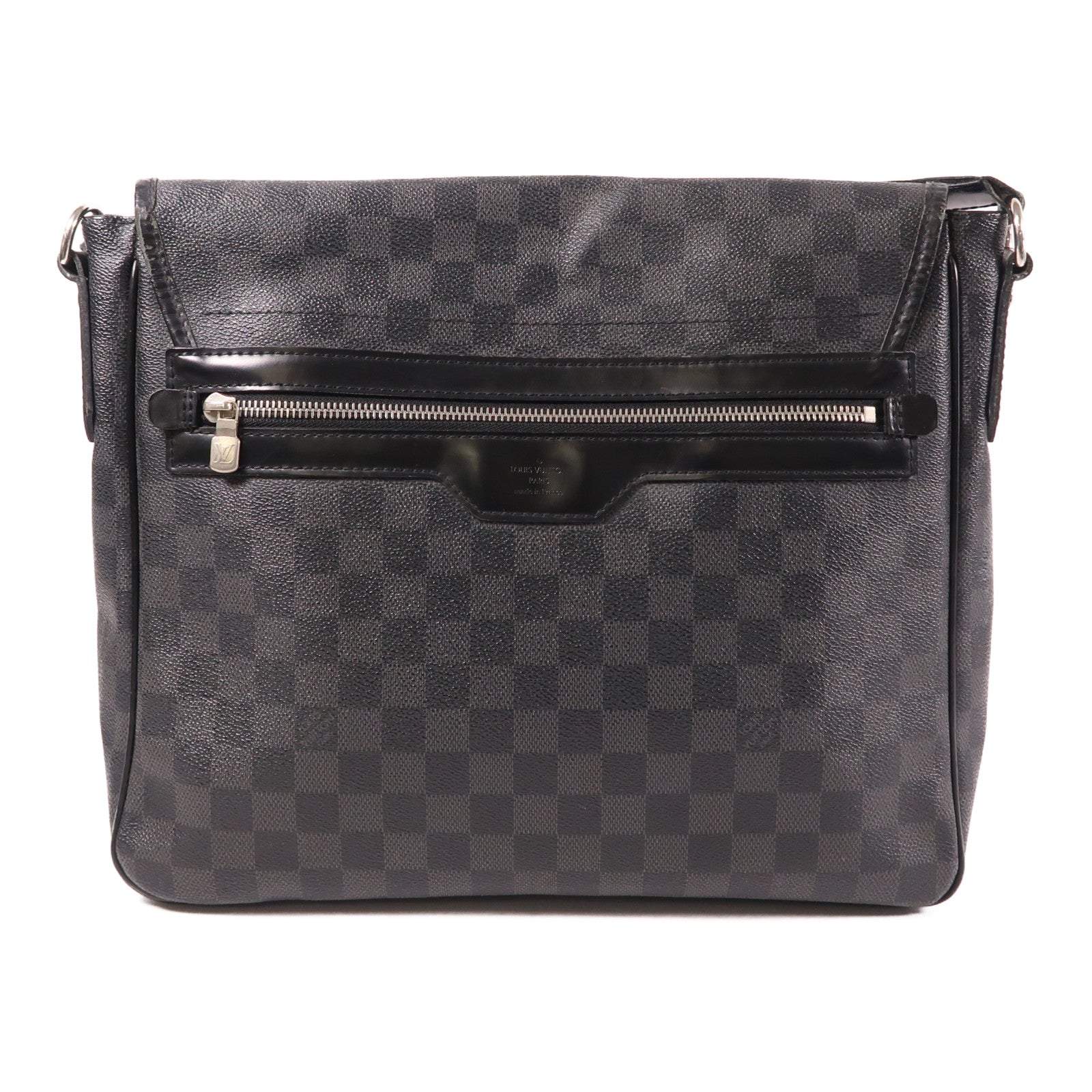 LOUIS VUITTON Damier Graphite Graphite Daniel銀扣肩背袋