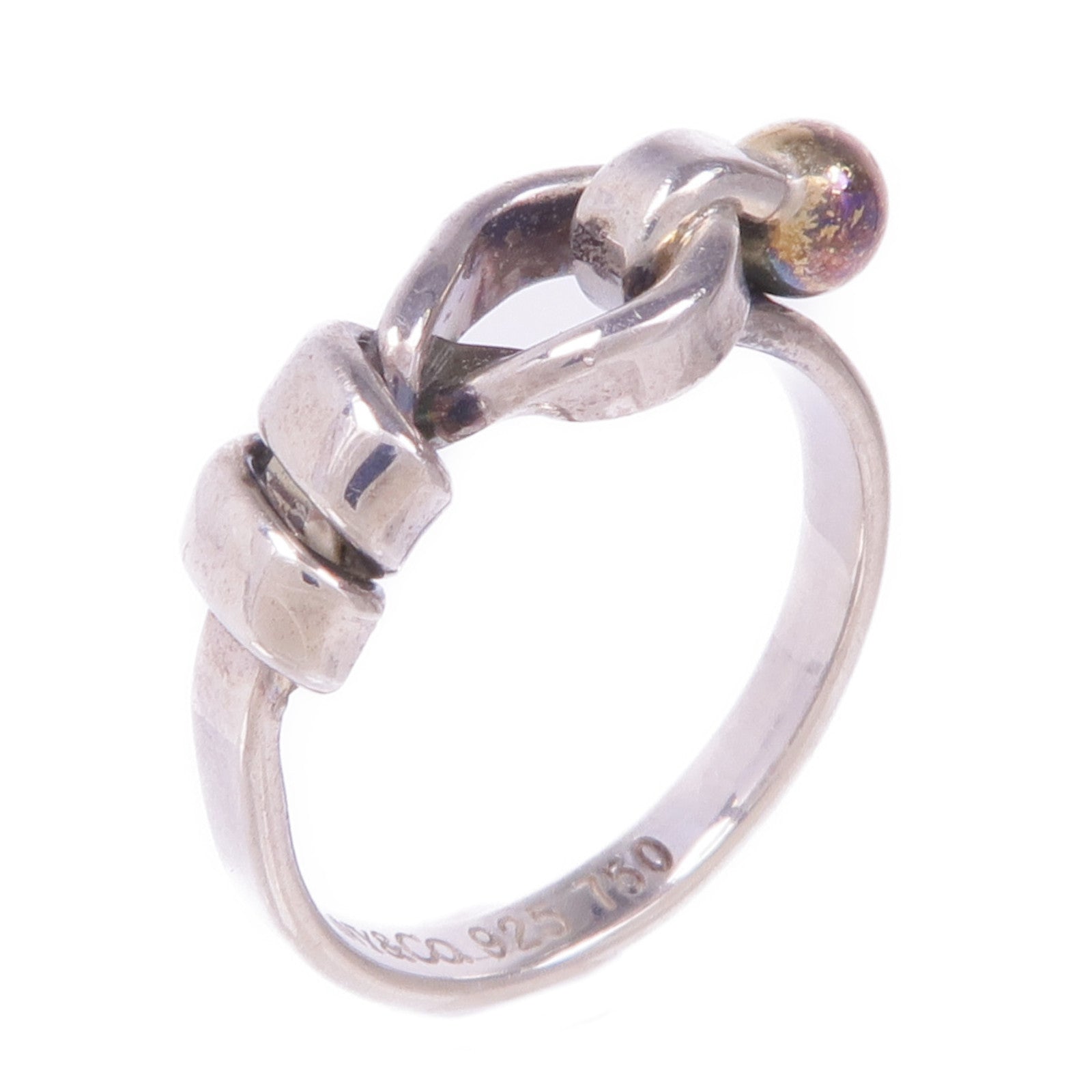 TIFFANY&CO 18K黃金/925純銀Flatwire Love Knot Ring戒指US#4.75