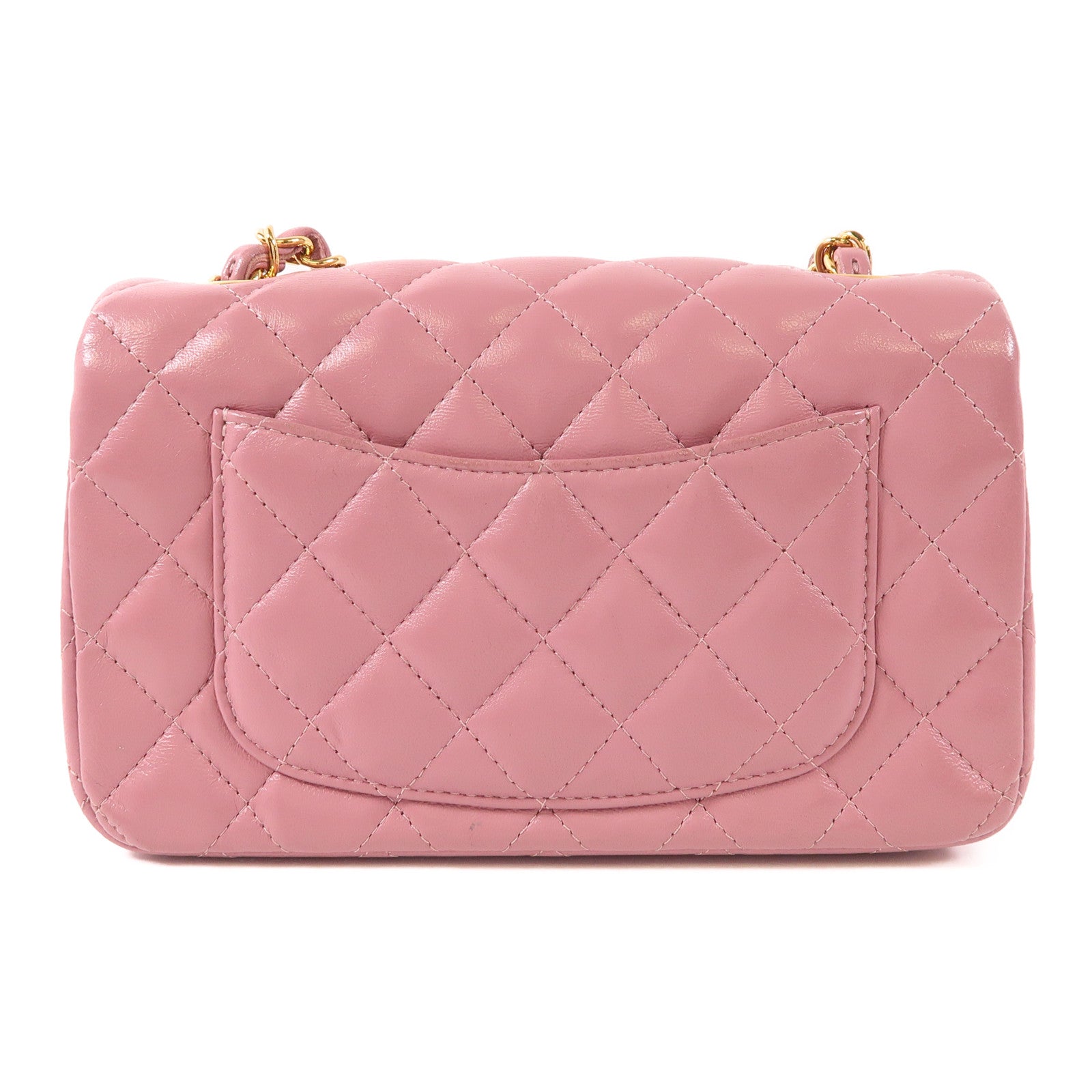 CHANEL 羊皮皮革Mini Classic金扣鏈帶肩背袋