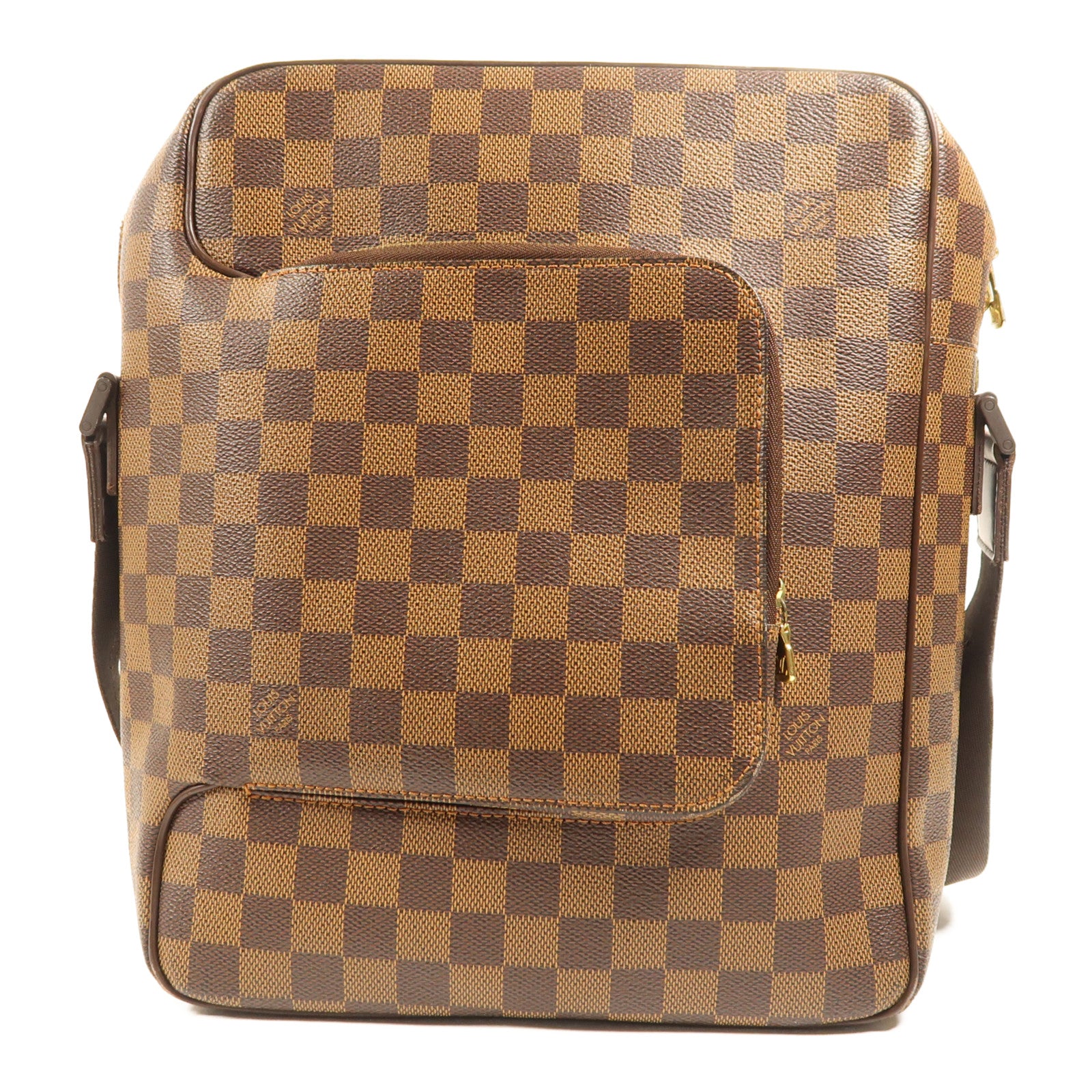 LOUIS VUITTON Damier Olaf MM金扣肩背袋