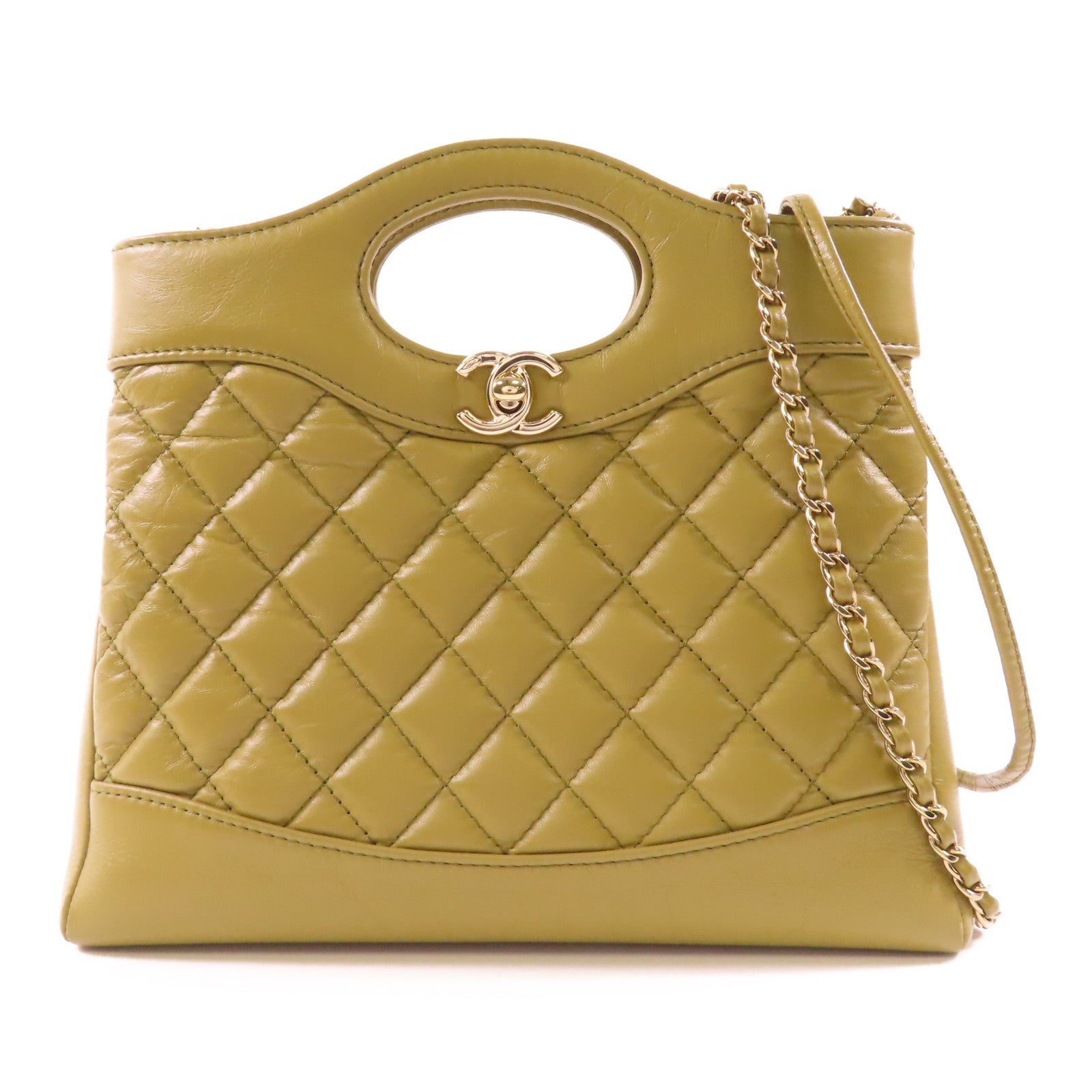 CHANEL 牛皮皮革C31 Small金扣鏈帶肩背袋