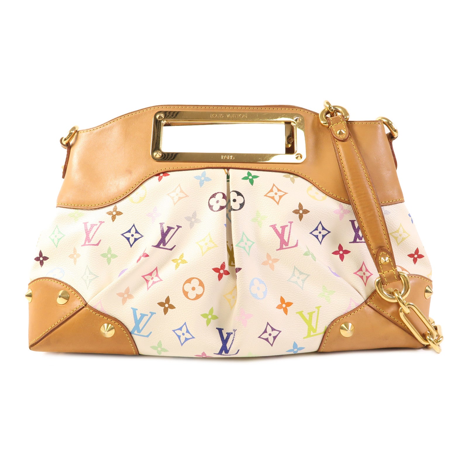 LOUIS VUITTON LV GHW Judy MM 2 Way Bag M40255 Monogram Multicolore White