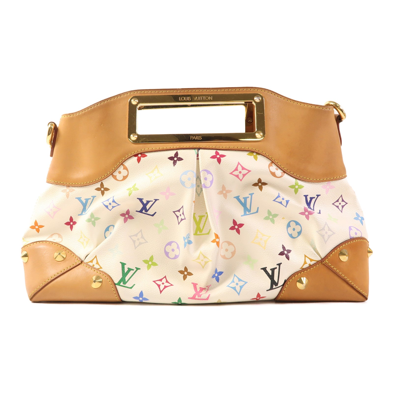 LOUIS VUITTON LV GHW Judy MM 2 Way Bag M40255 Monogram Multicolore White