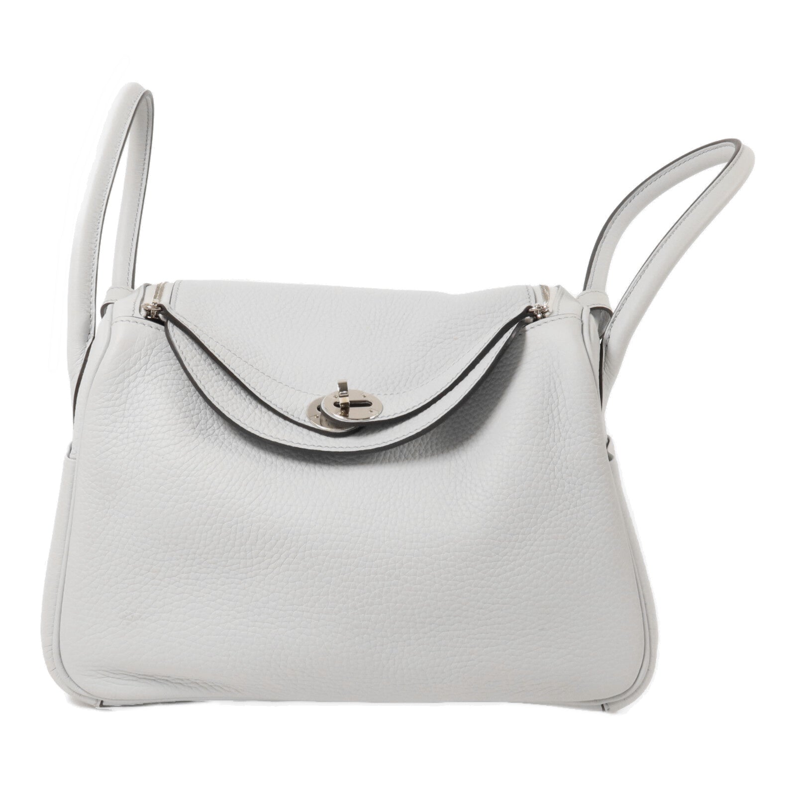 HERMES Clemence皮革Lindy 26手挽肩背兩用袋Bleu Brume