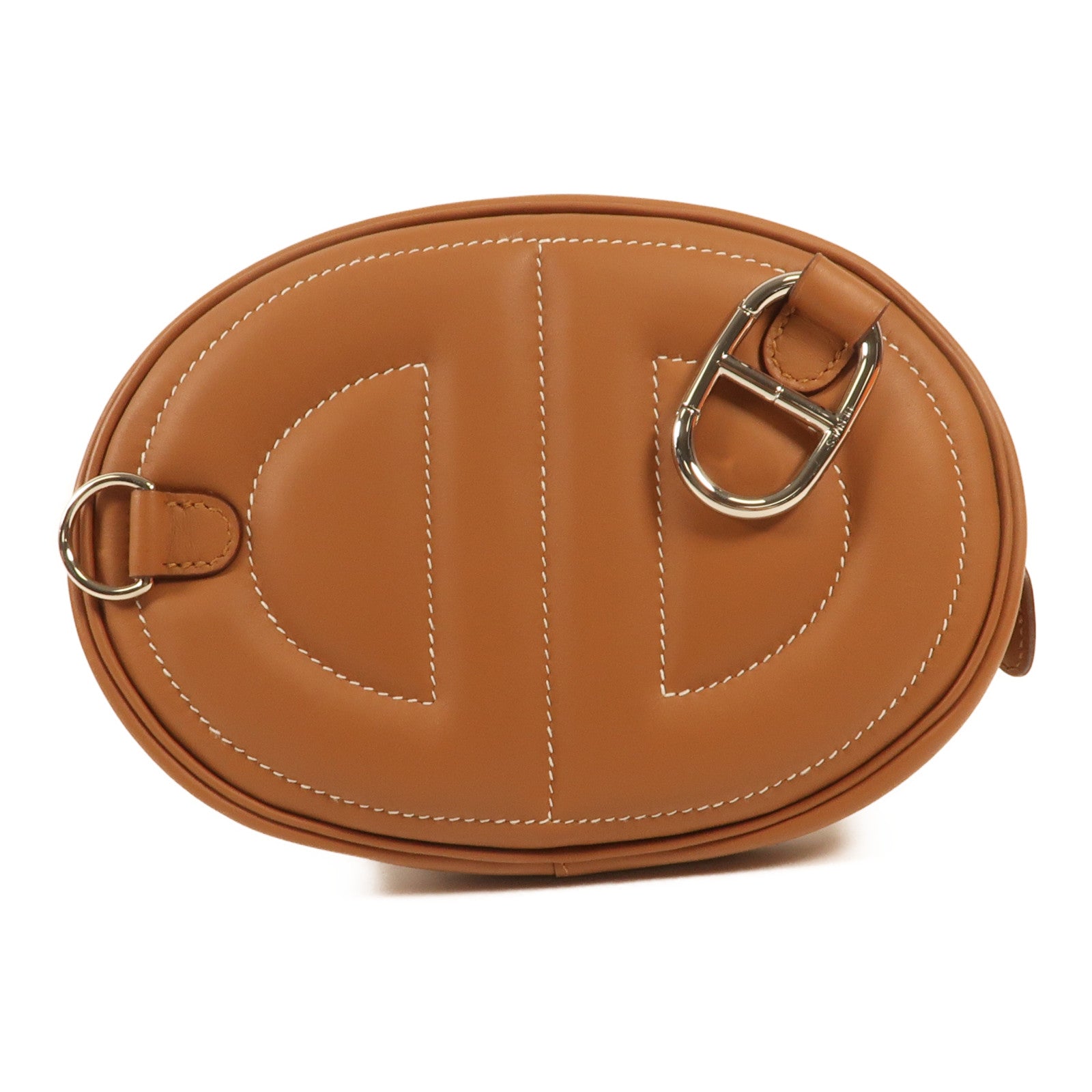HERMES Swift皮革In The Loop Belt Bag銀扣肩背袋Gold