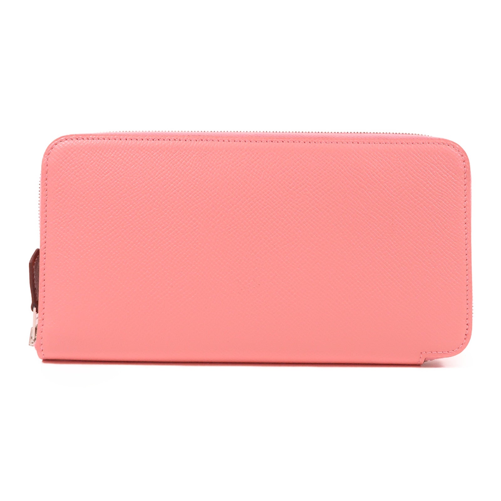 HERMES Epsom皮革Silk In Classic銀扣長錢包Rose Confetti