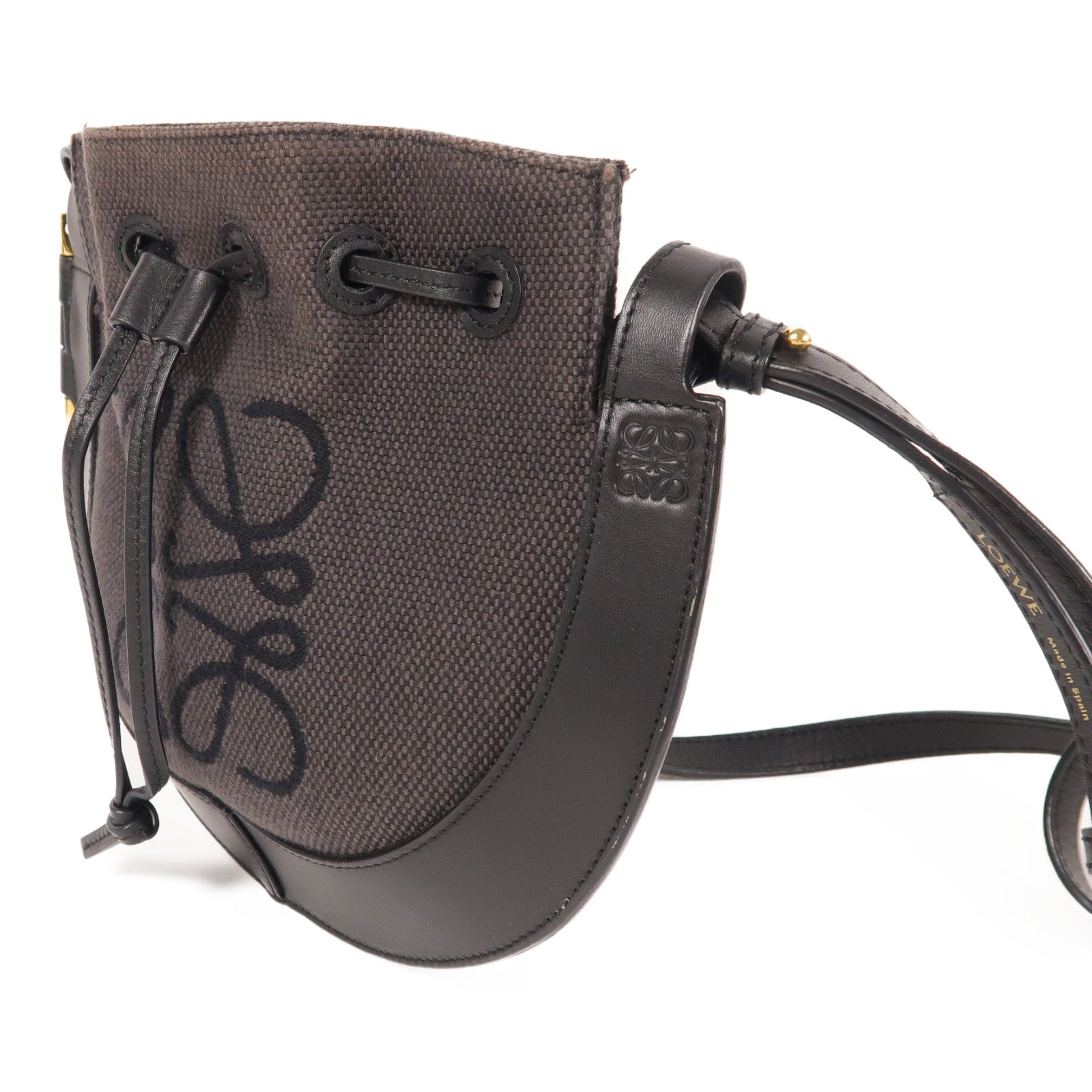 LOEWE 帆布Shoulder Bag金扣肩背袋