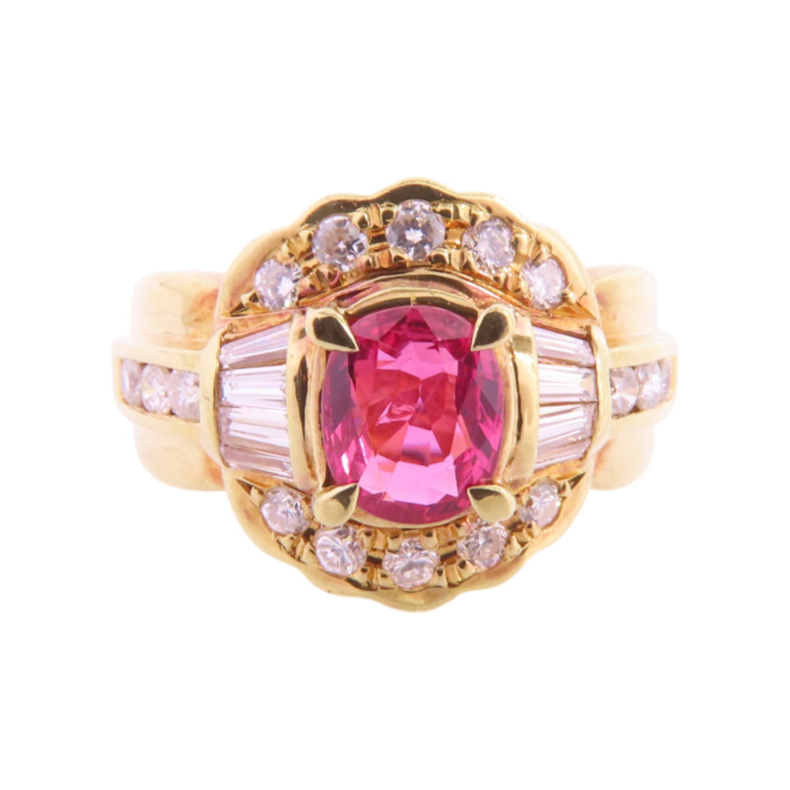 JEWELRY 18K黃金/紅寶石/鑽石Ruby Diamond Ring戒指US#5.5