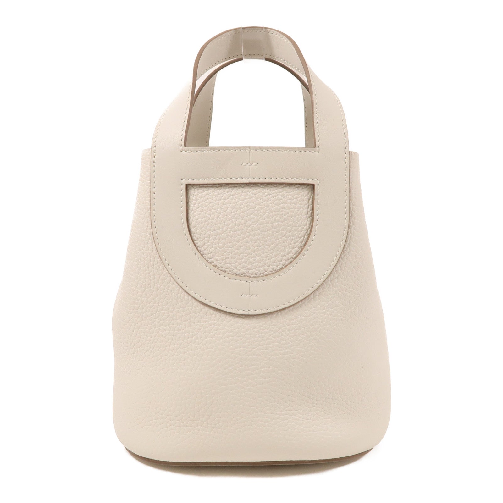 HERMES Clemence皮革In The Loop 18金扣手挽袋Nata