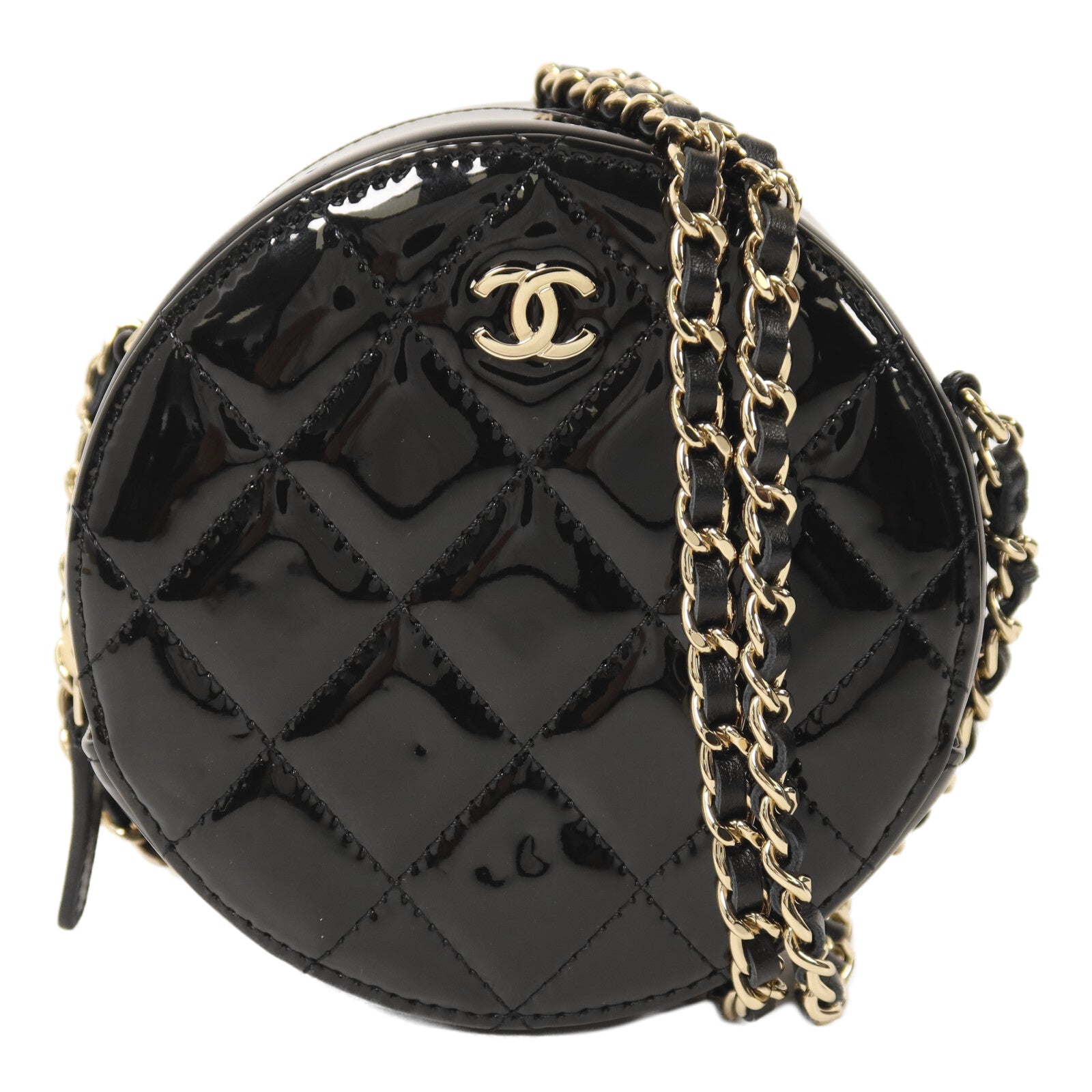 CHANEL 漆皮皮革Chain Shoulder鏈帶肩背袋