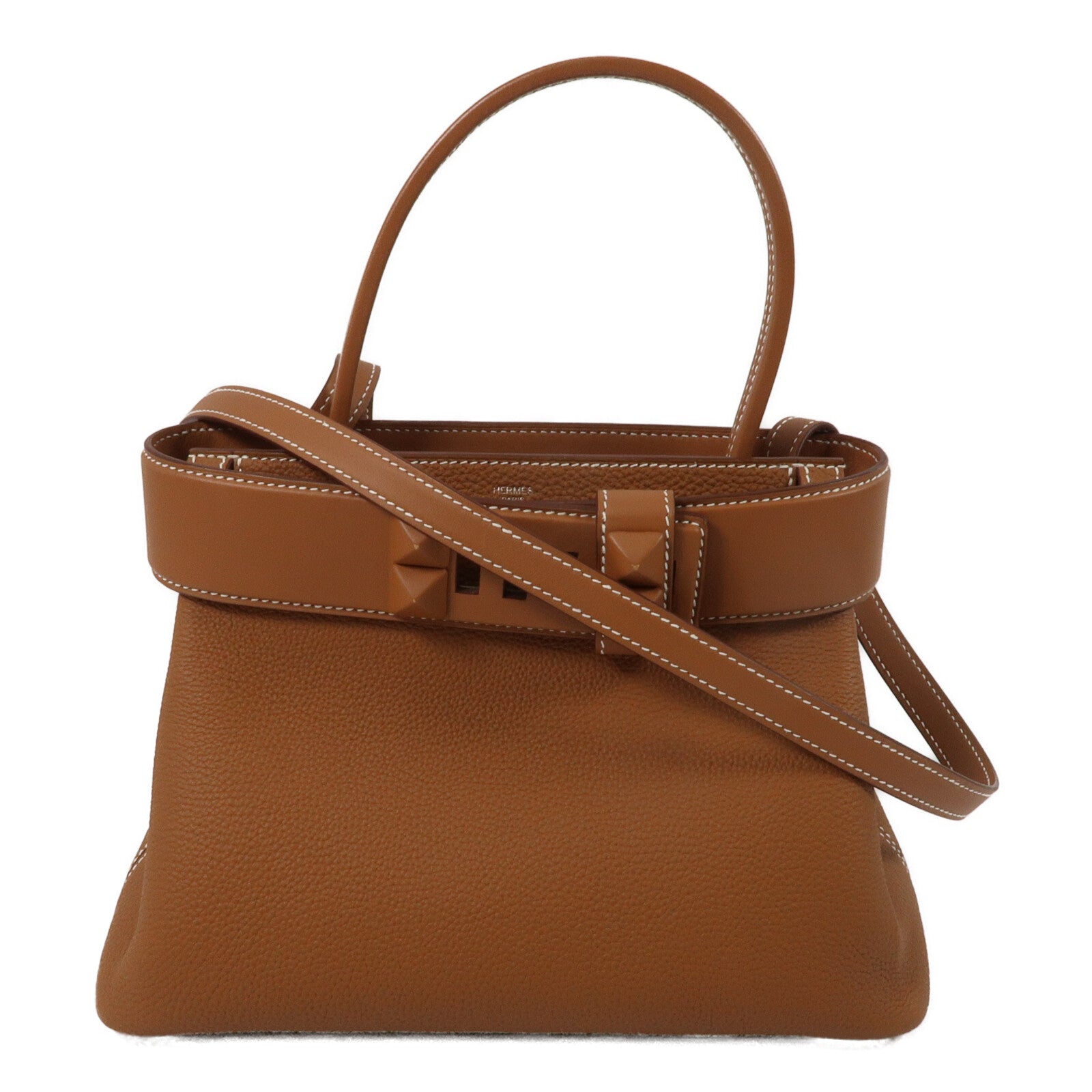 HERMES Swift/Togo皮革Sac Medor手挽肩背兩用袋Gold