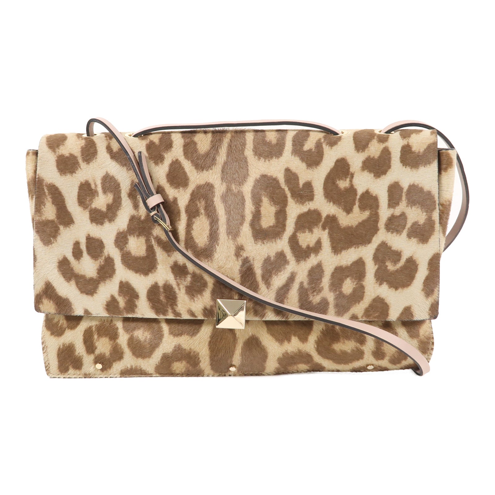 Valentino 馬毛Shoulder Bag金扣肩背袋