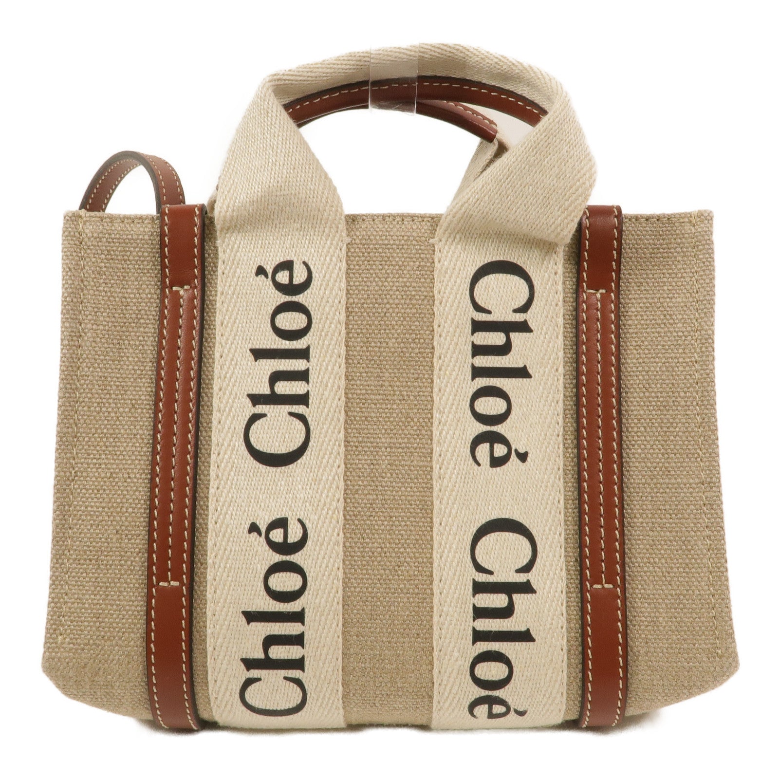 Chloe 帆布Woody Tote Bag Mini手挽肩背兩用袋