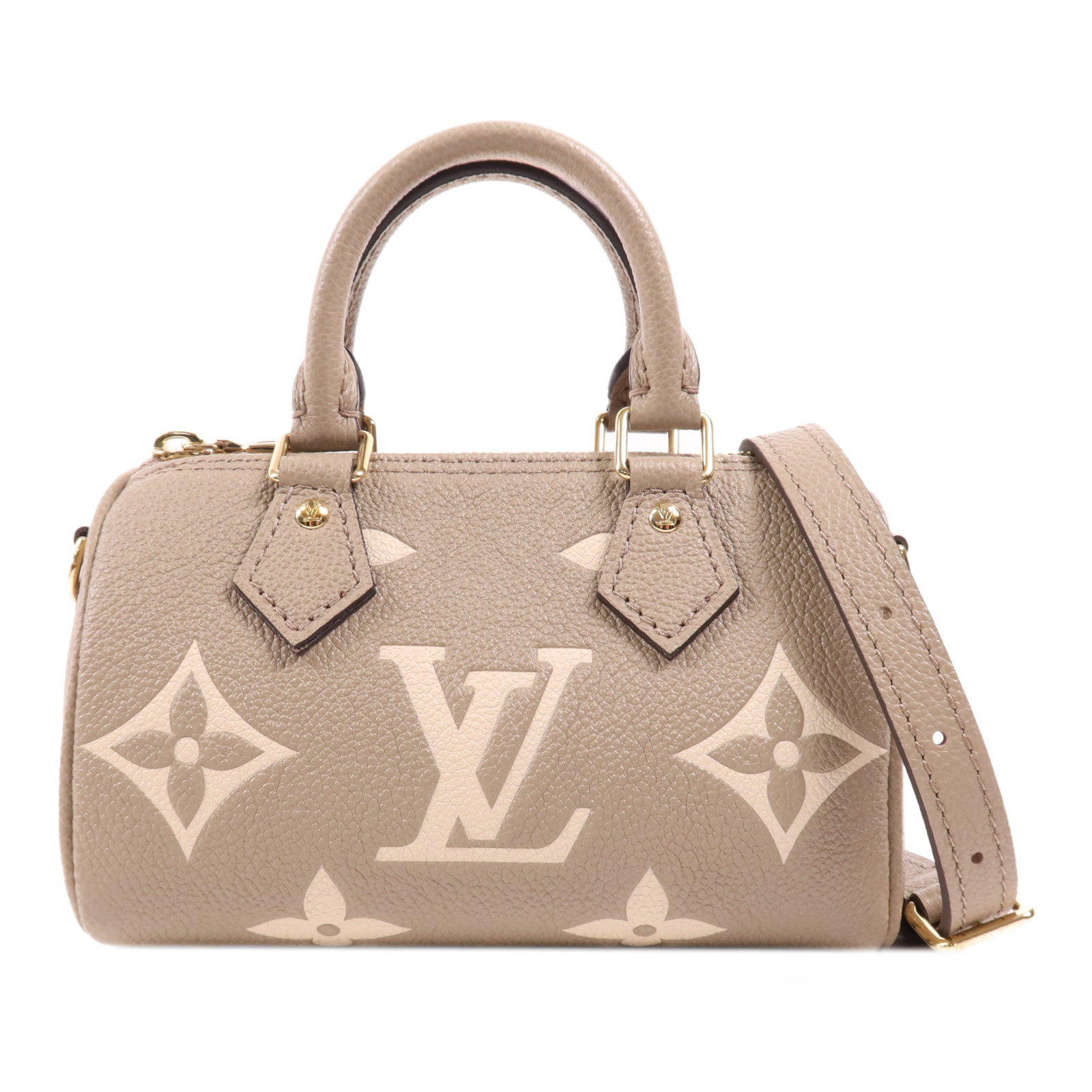 LOUIS VUITTON Monogram Empreinte Nano Speedy金扣手挽肩背兩用袋