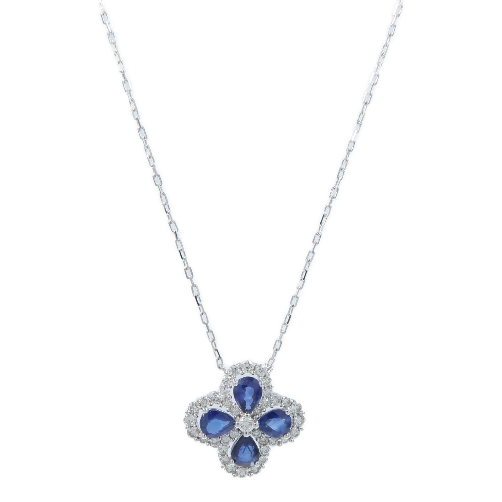 JEWELRY 18K白金Sapphire Diamond Necklace藍寶石/鑽石項鍊