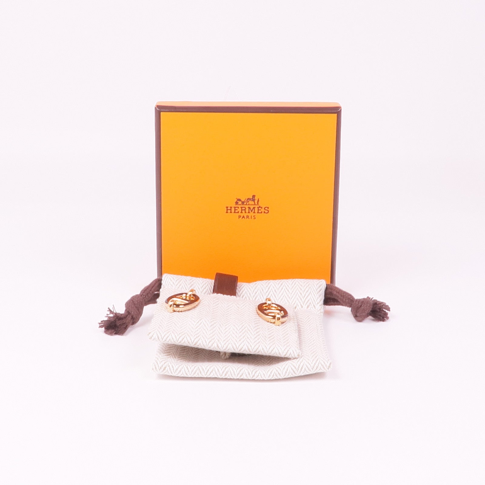 HERMES 金屬Mini Maillon Earrings耳環