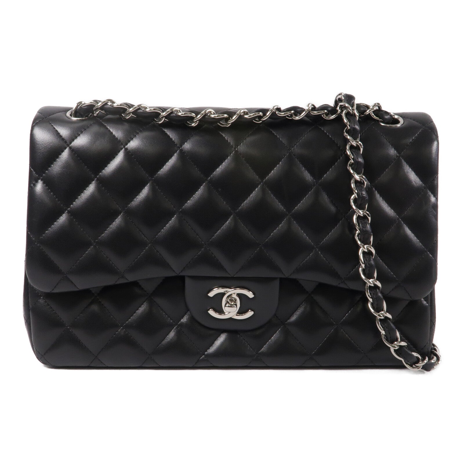 CHANEL 羊皮皮革Large Classic鏈帶肩背袋