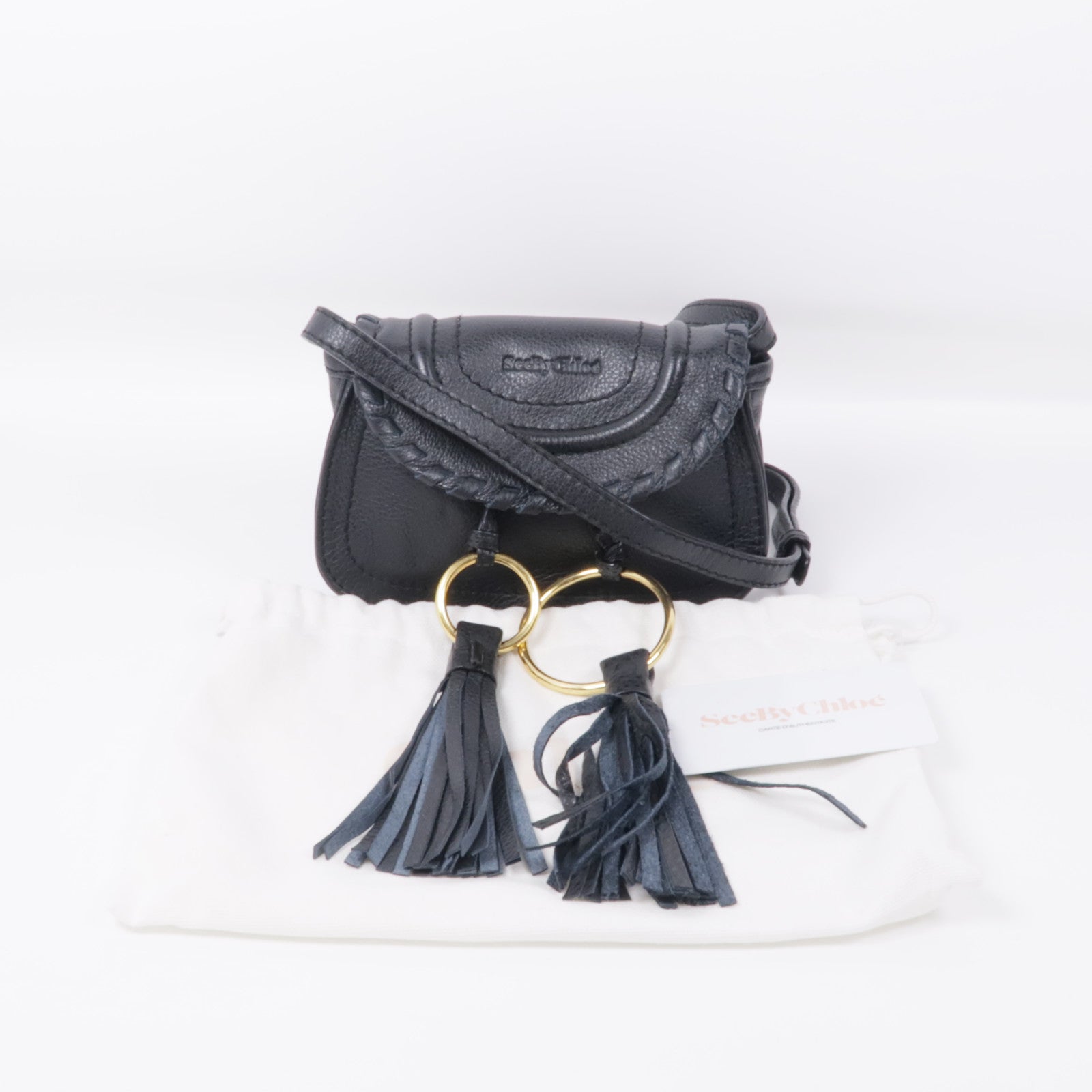 Chloe 牛皮皮革Mini Polly Bag金扣肩背袋