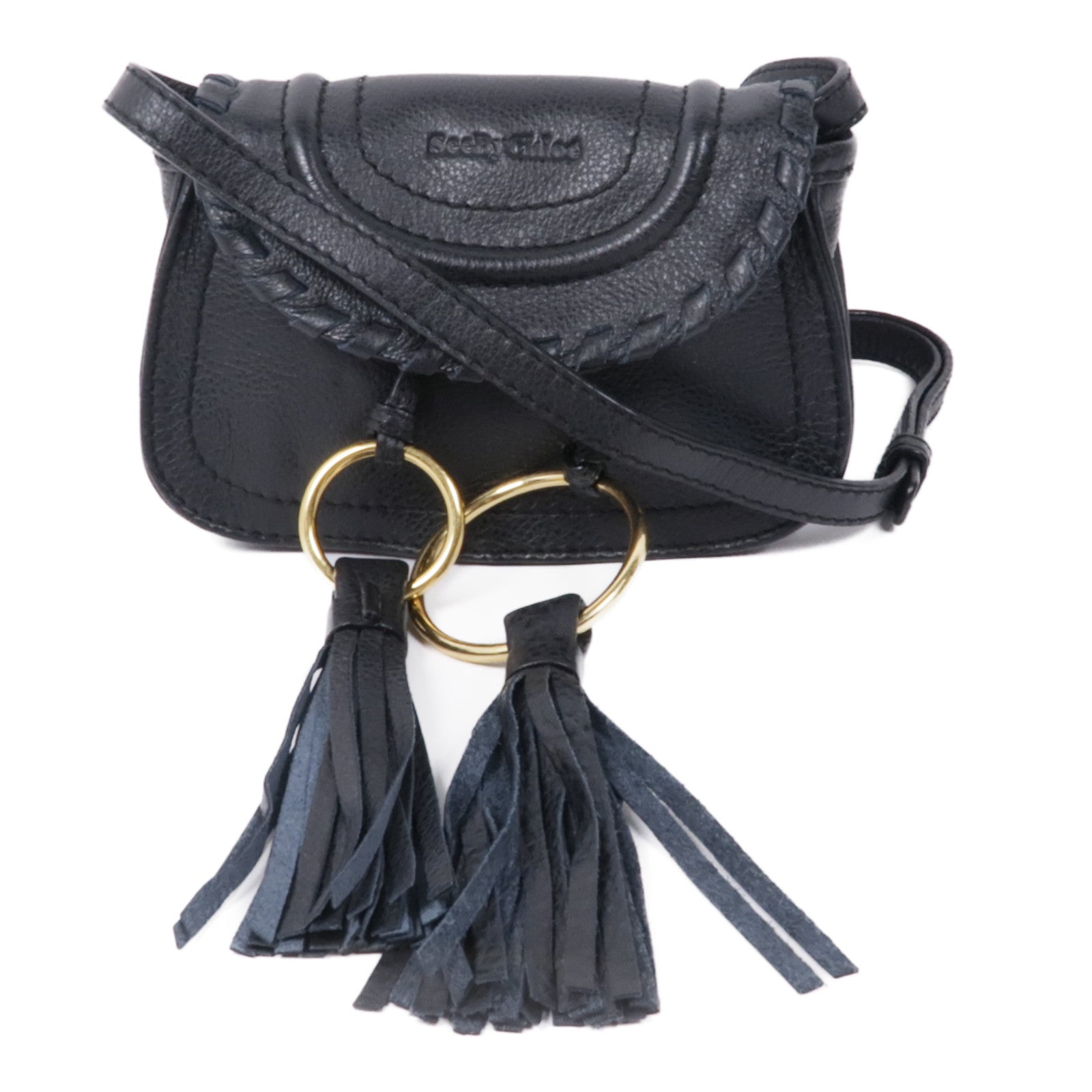 Chloe 牛皮皮革Mini Polly Bag金扣肩背袋