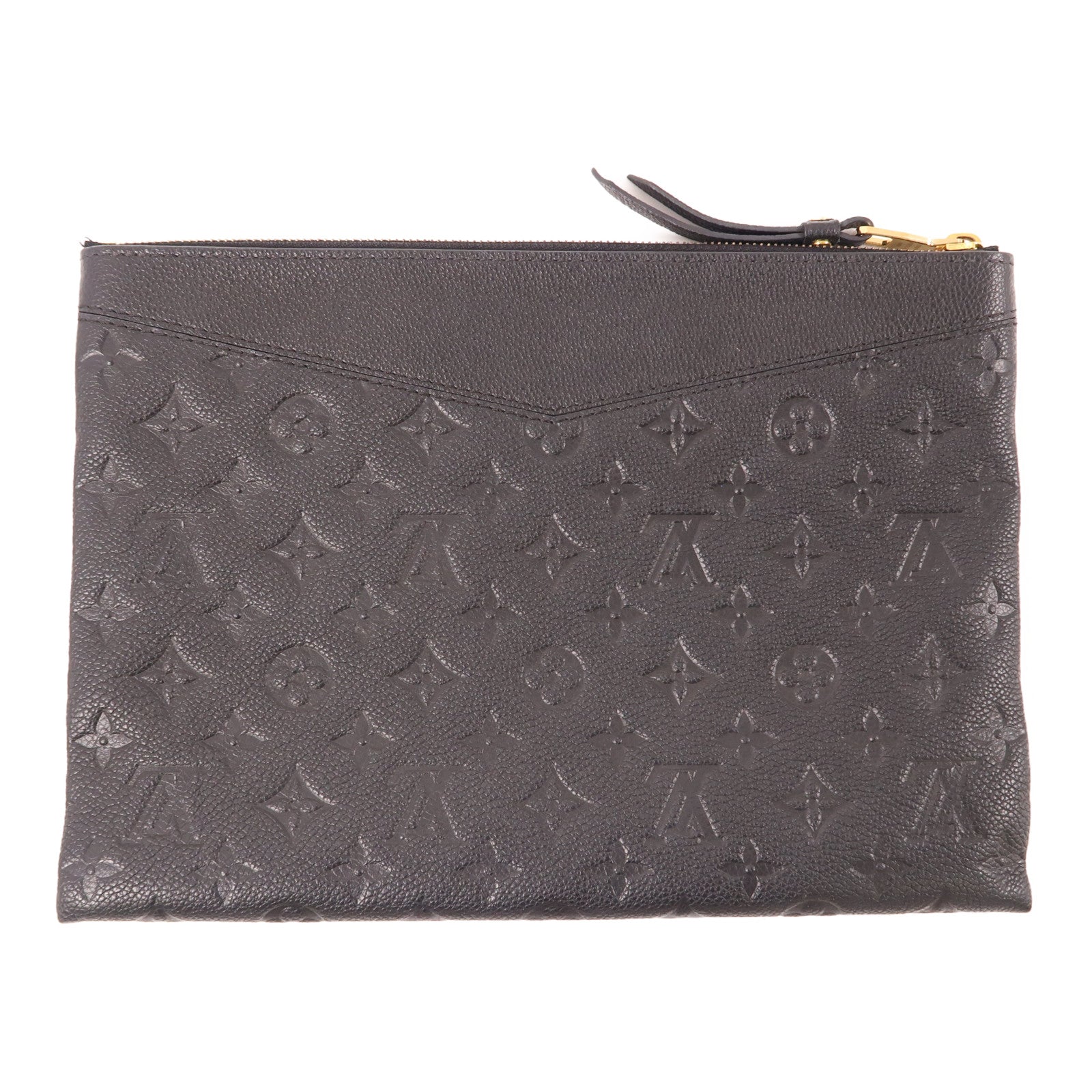 LOUIS VUITTON Monogram Empreinte Daily Pouch金扣手拿包黑色