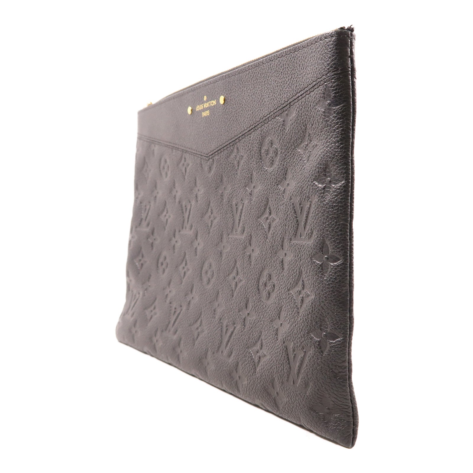 LOUIS VUITTON Monogram Empreinte Daily Pouch金扣手拿包黑色