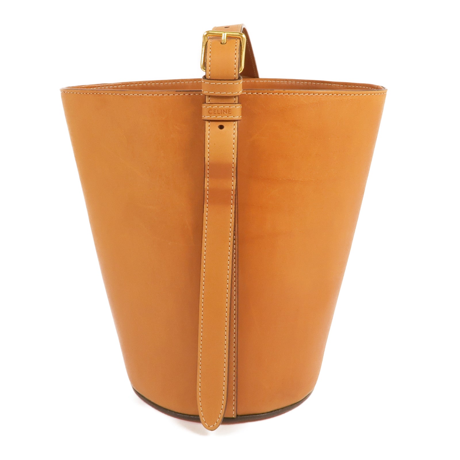 CELINE 牛皮皮革Bucket Triomphe金扣肩背袋