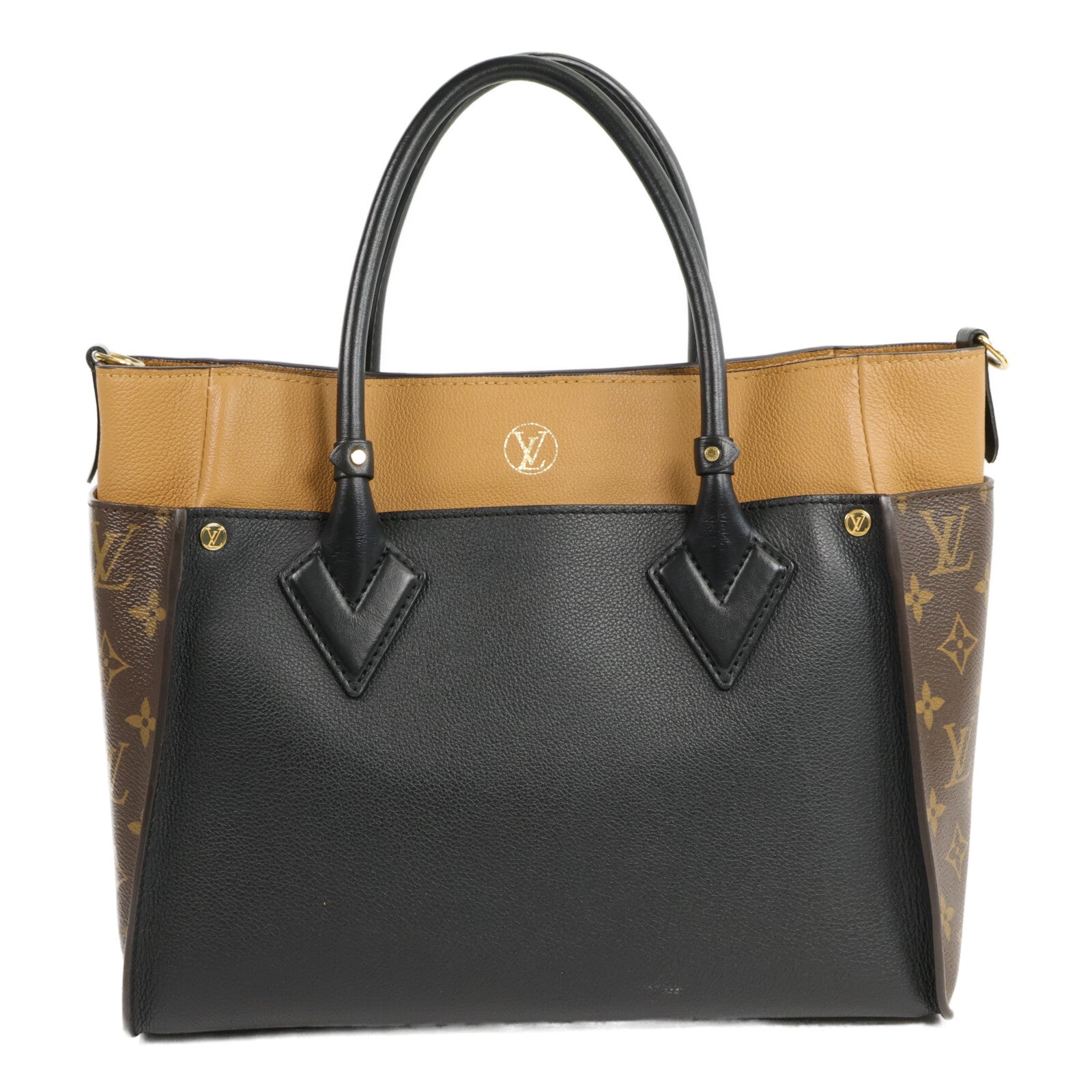 LOUIS VUITTON Monogram/牛皮皮革On My Side MM手挽肩背兩用袋