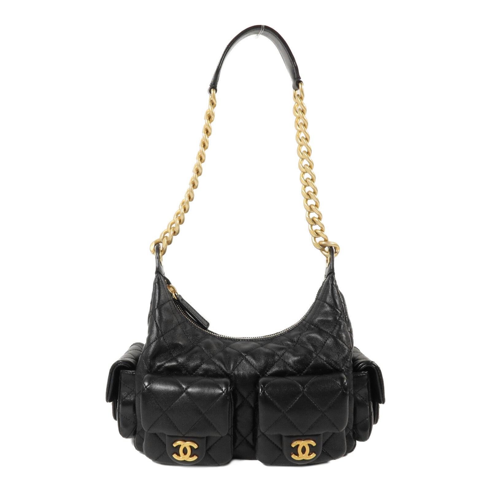CHANEL 羊皮皮革25C Hobo Bag鏈帶肩背袋
